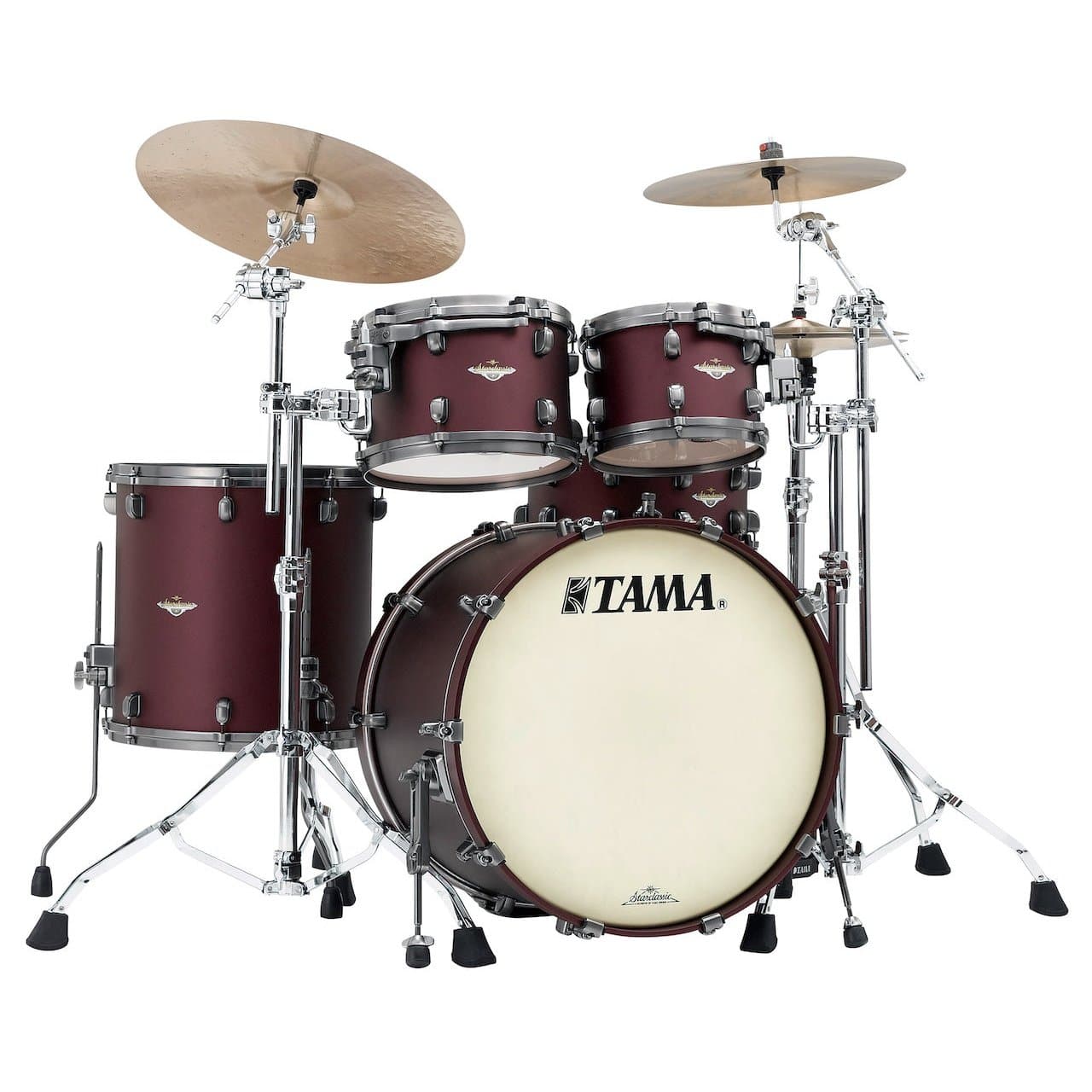 Tama Starclassic Maple 4pc Drum Set - 22/10/12/16 - Flat Burgundy Metallic