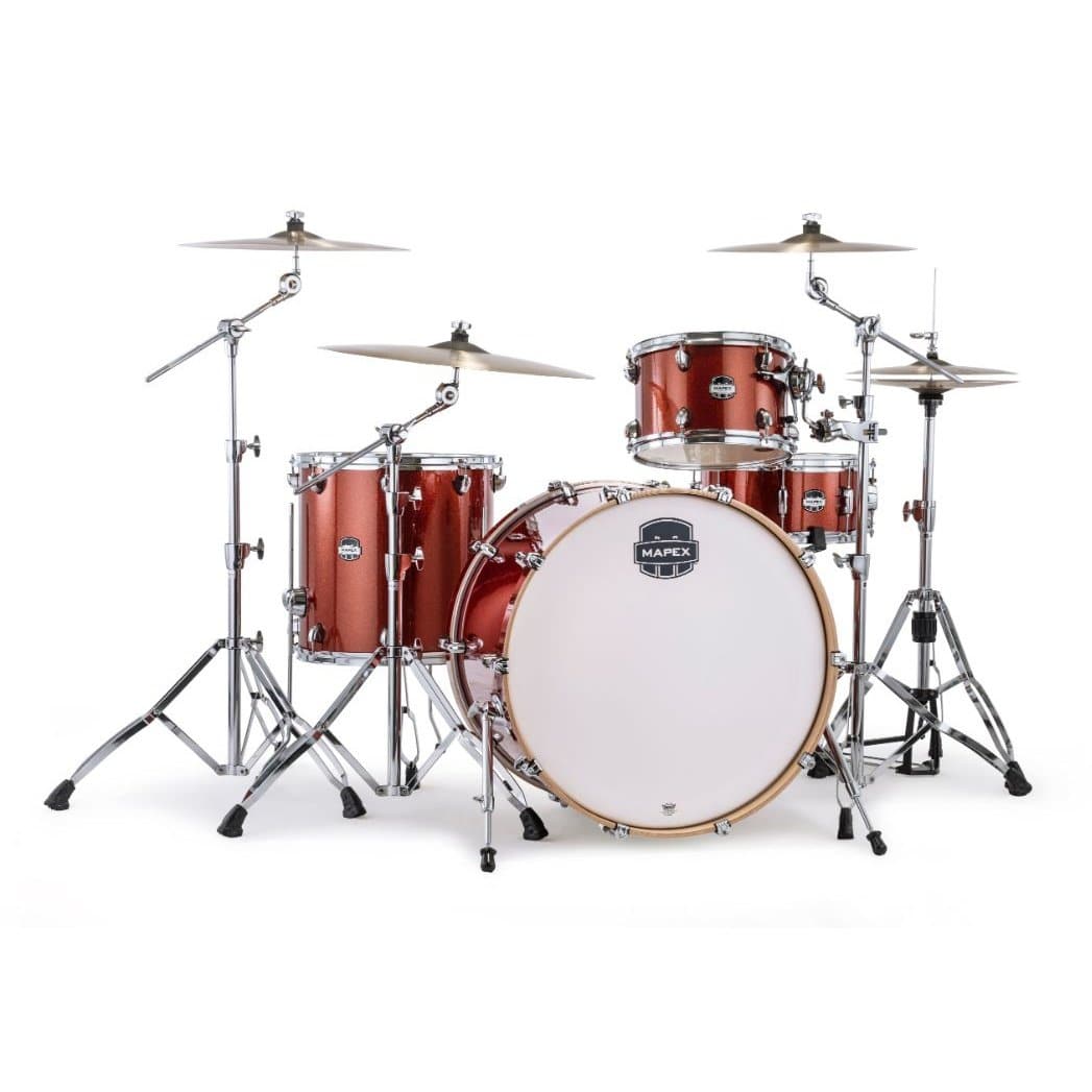 Mapex Mars Birch 4pc Rock 24 Drum Set Blood Orange Sparkle