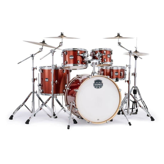 Mapex Mars Birch 5pc Rock Drum Set Blood Orange Sparkle