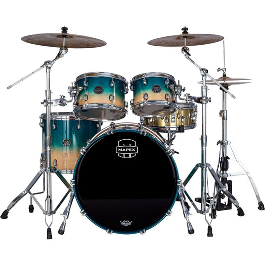 Mapex Saturn Rock 4pc Drum Set Aqua Fade