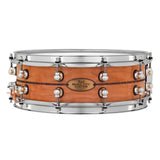 Pearl Music City Custom Solid Cherry 14x5 Snare Drum - Natural With Kingwood Inlay