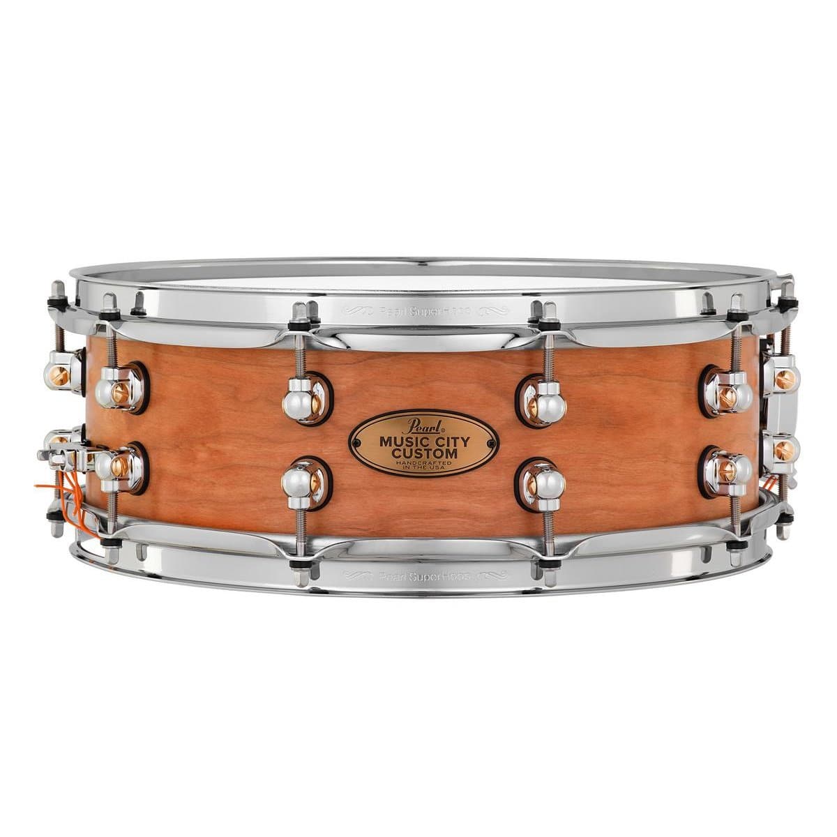 Pearl Music City Custom Solid Cherry 14x5 Snare Drum - Hand-Rubbed Natural