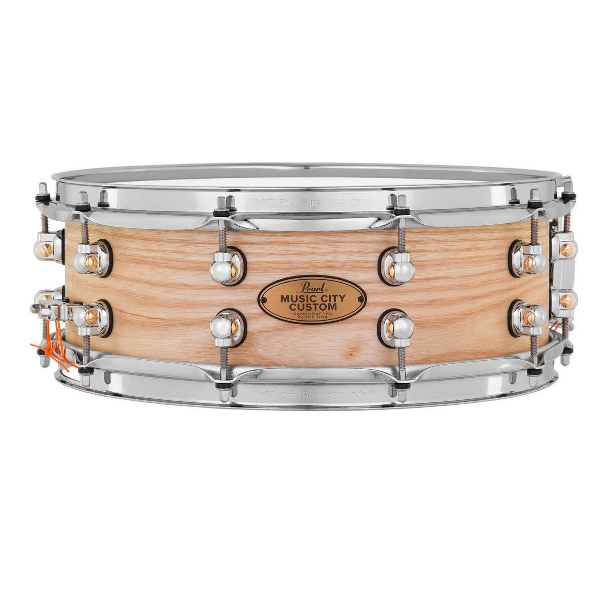 Pearl Music City Custom Solid Ash 14x5 Snare Drum - Hand-Rubbed Natural