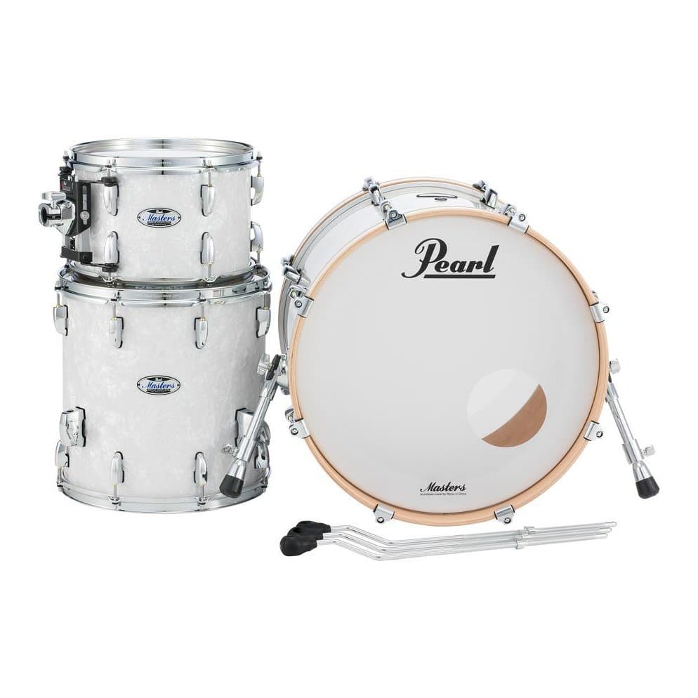 Pearl Masters Maple Complete 3pc Drum Set w/24bd - White Marine Pearl