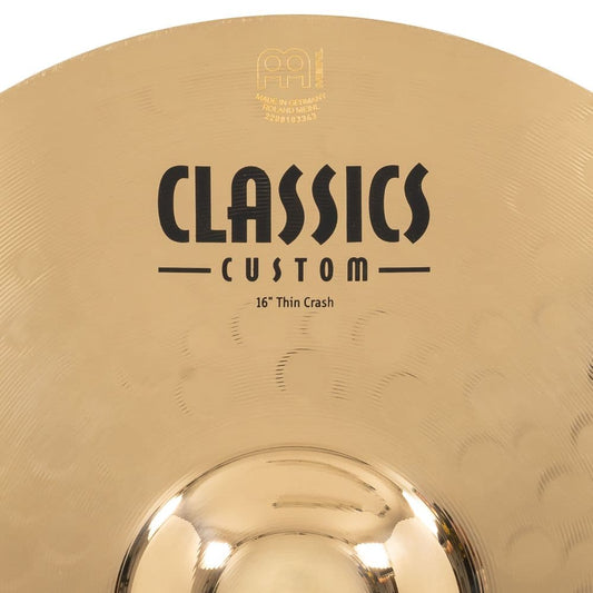Meinl Classics Custom Brilliant Thin Crash Cymbal 16"