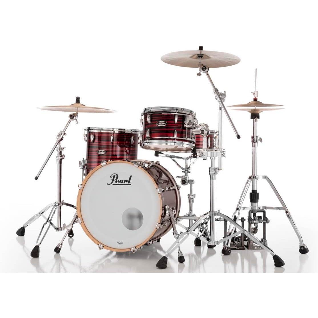 Pearl Masters Maple MM6 3pc Drum Set 20/12/14 w/Standard R2 Mounts Red Oyster Swirl
