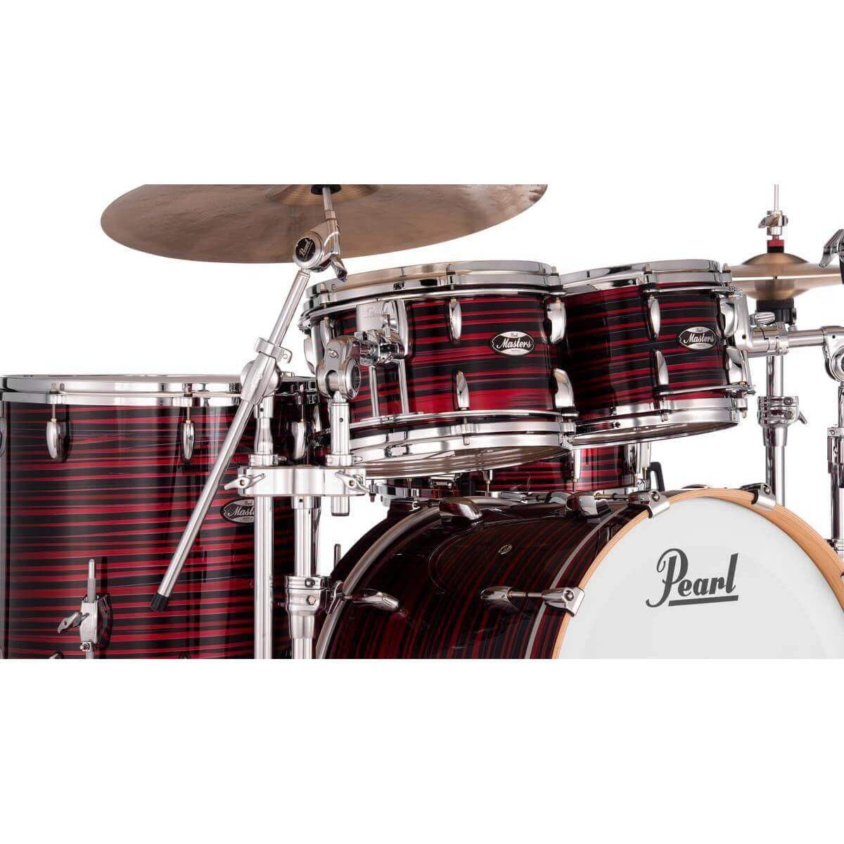 Pearl Masters Maple MM6 4pc Drum Set w/22x16BD w/Standard R2 Mounts Red Oyster Swirl