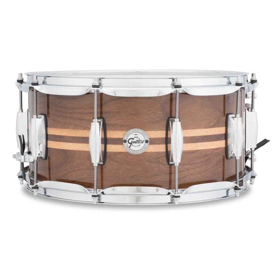 Gretsch Full Range Walnut Snare Drum 14x6.5 w/Maple Inlays