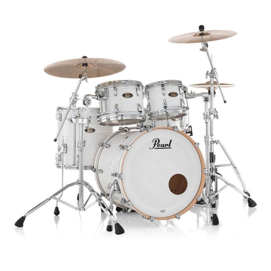Pearl Masters Maple/Gum 4pc Drum Set w/22x18BD w/Standard R2 Mounts White  Ice Swirl