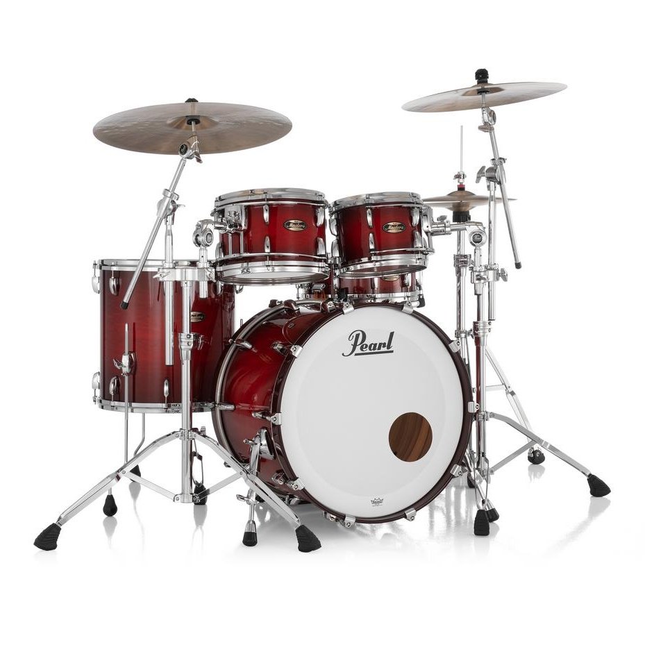 Pearl Masters Maple/Gum 4pc Drum Set w/22x16BD w/Standard R2 Mounts Deep Redburst