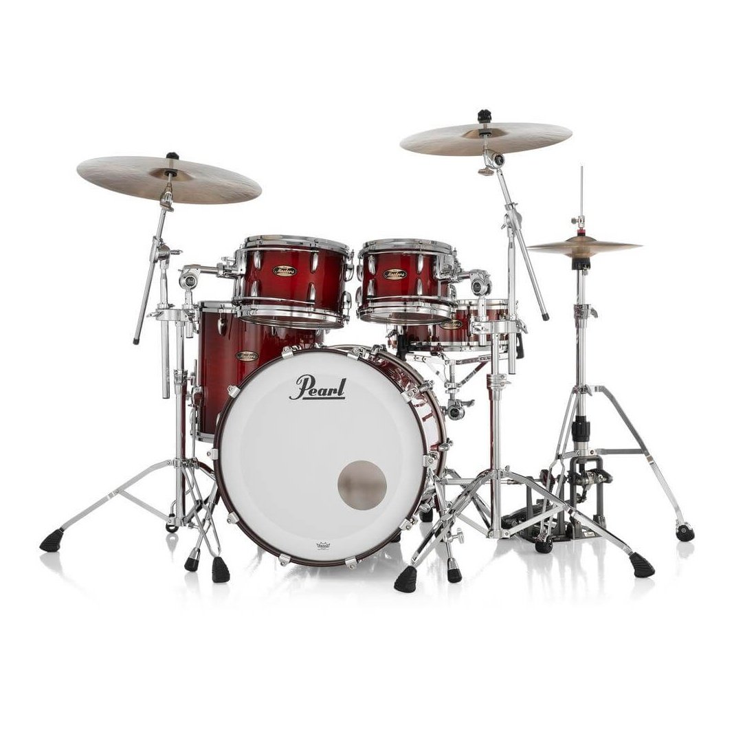 Pearl Masters Maple/Gum 4pc Drum Set w/22x16BD w/Standard R2 Mounts Deep Redburst