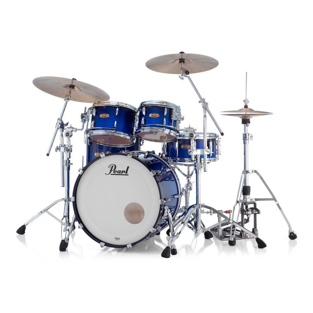Pearl Masters Maple Pure 4pc Drum Set w/22x16BD w/L-Bracket R2 Mounts Kobalt Blue Fade Metallic