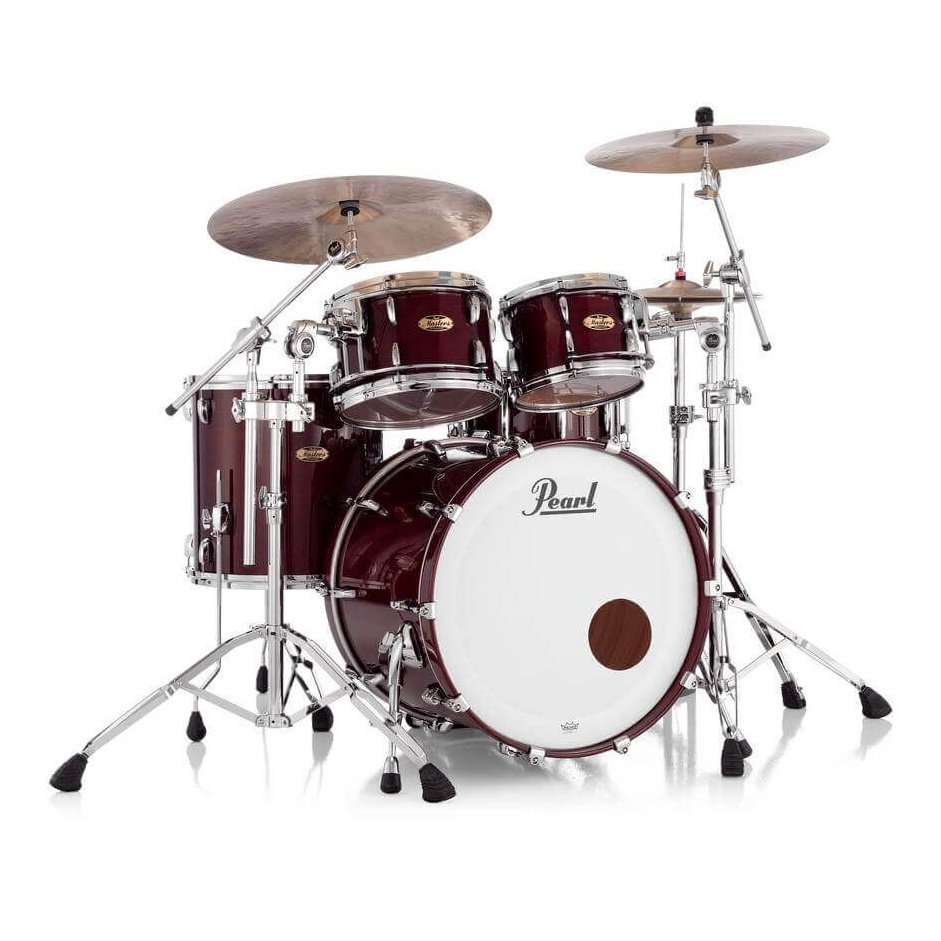 Pearl Masters Maple Pure 4pc Drum Set w/22x18BD w/Standard R2 Mounts Wine Red