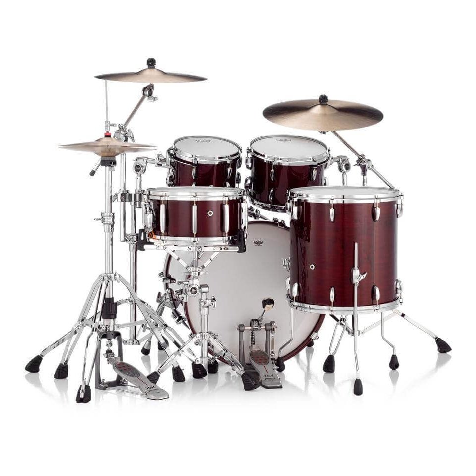 Pearl Masters Maple Pure 4pc Drum Set w/22x18BD w/Standard R2 Mounts Wine Red
