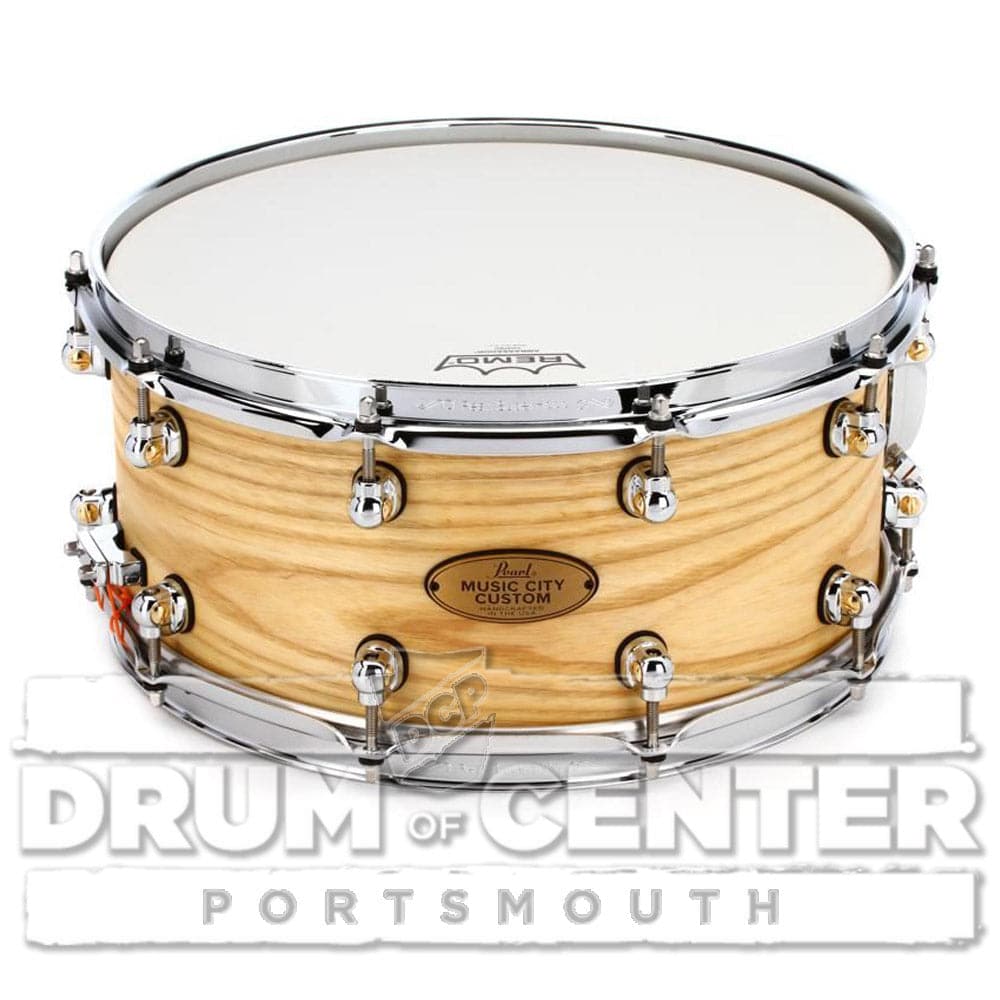 Pearl Music City Custom Solid Ash 14x6.5 Snare Drum - Hand-Rubbed Natural
