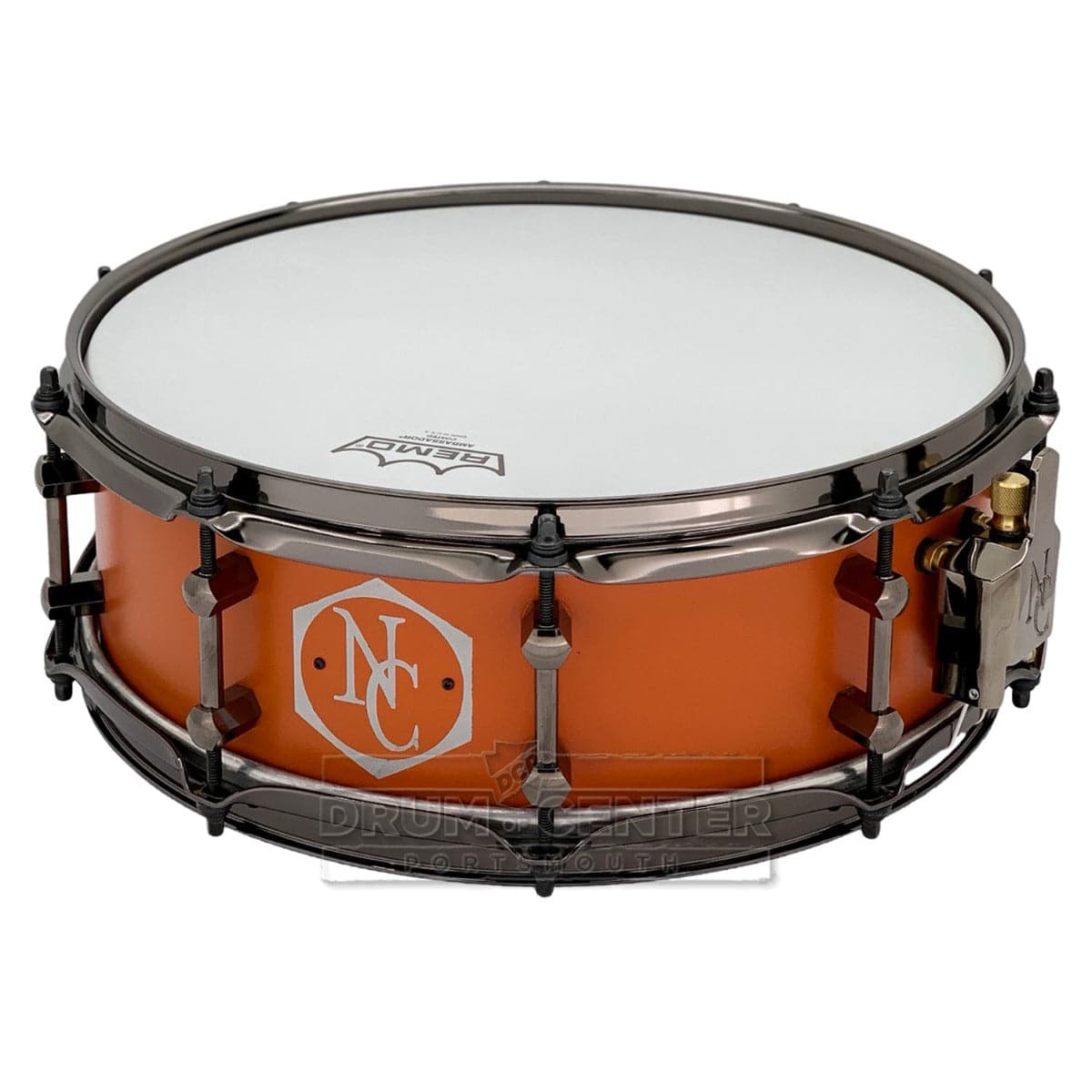 Noble & Cooley Alloy Classic Painted Snare Drum 14x4.75 Flat Orange w/Black Hw