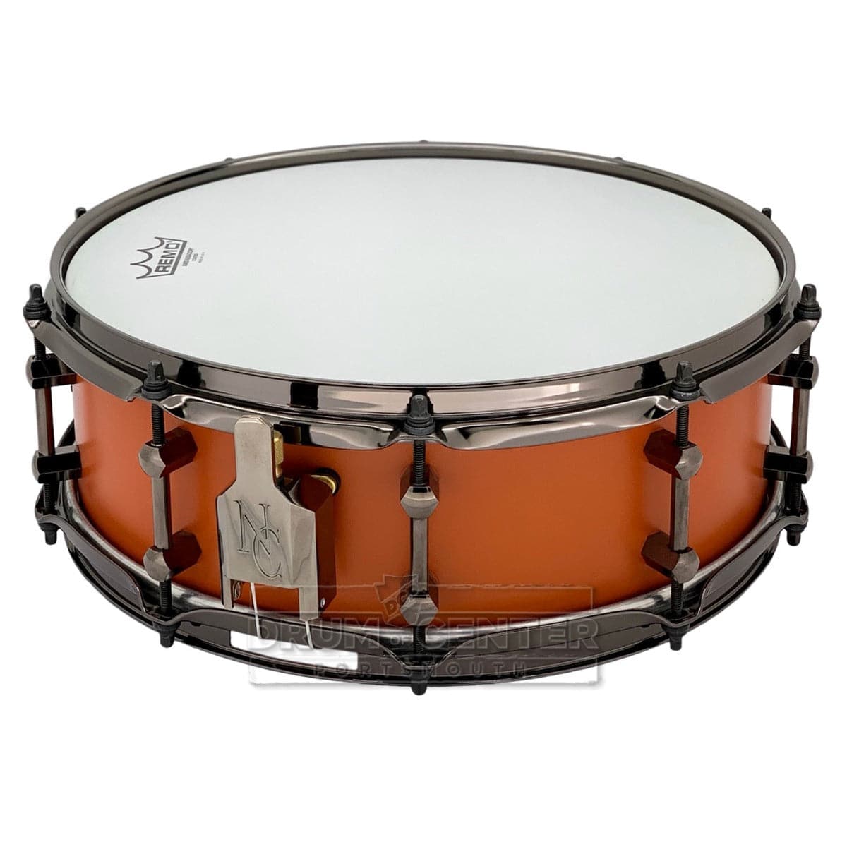 Noble & Cooley Alloy Classic Painted Snare Drum 14x4.75 Flat Orange w/Black Hw