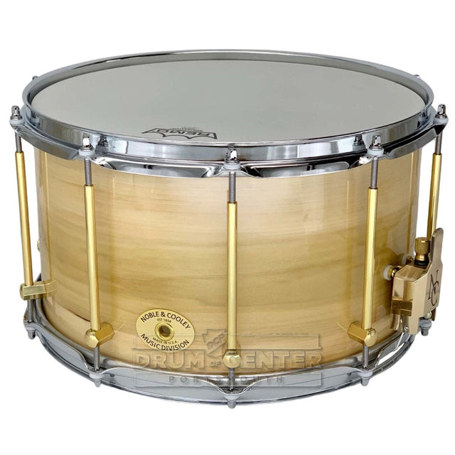 Noble & Cooley Solid Shell Classic Tulip Snare Drum 14x8 Natural Gloss w/Oval Badge
