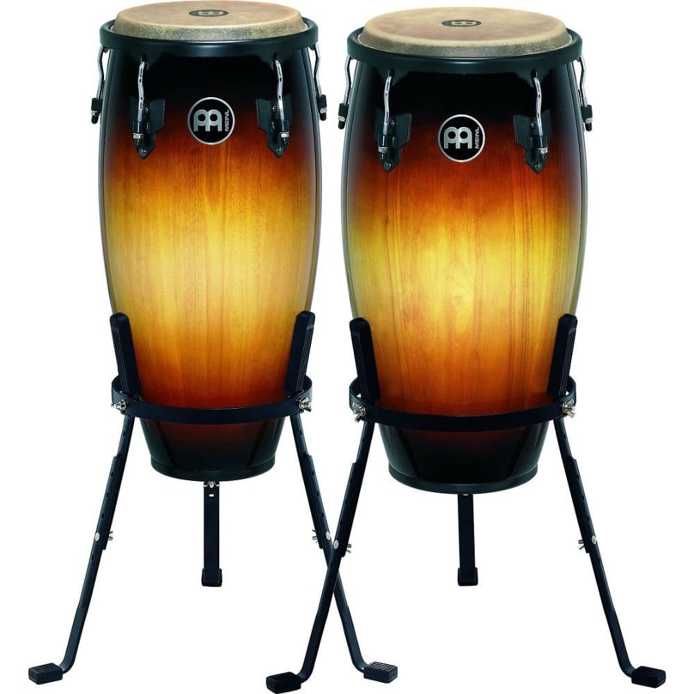 Meinl Headliner Wood Congas 11 & 12 Set, Incl. Basket Stands Vintage Sunburst