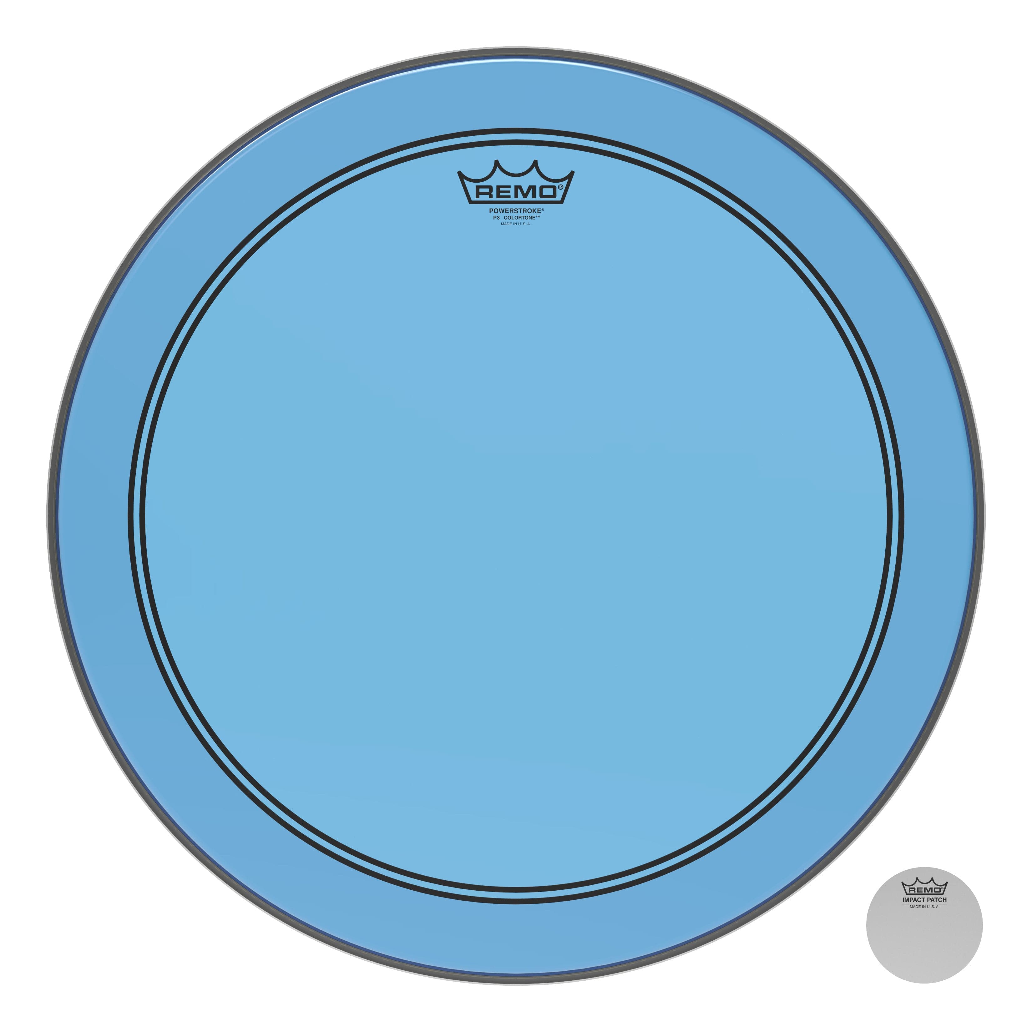 Remo Powerstroke P3 Colortone Blue 18 Inch Bass Drum Head