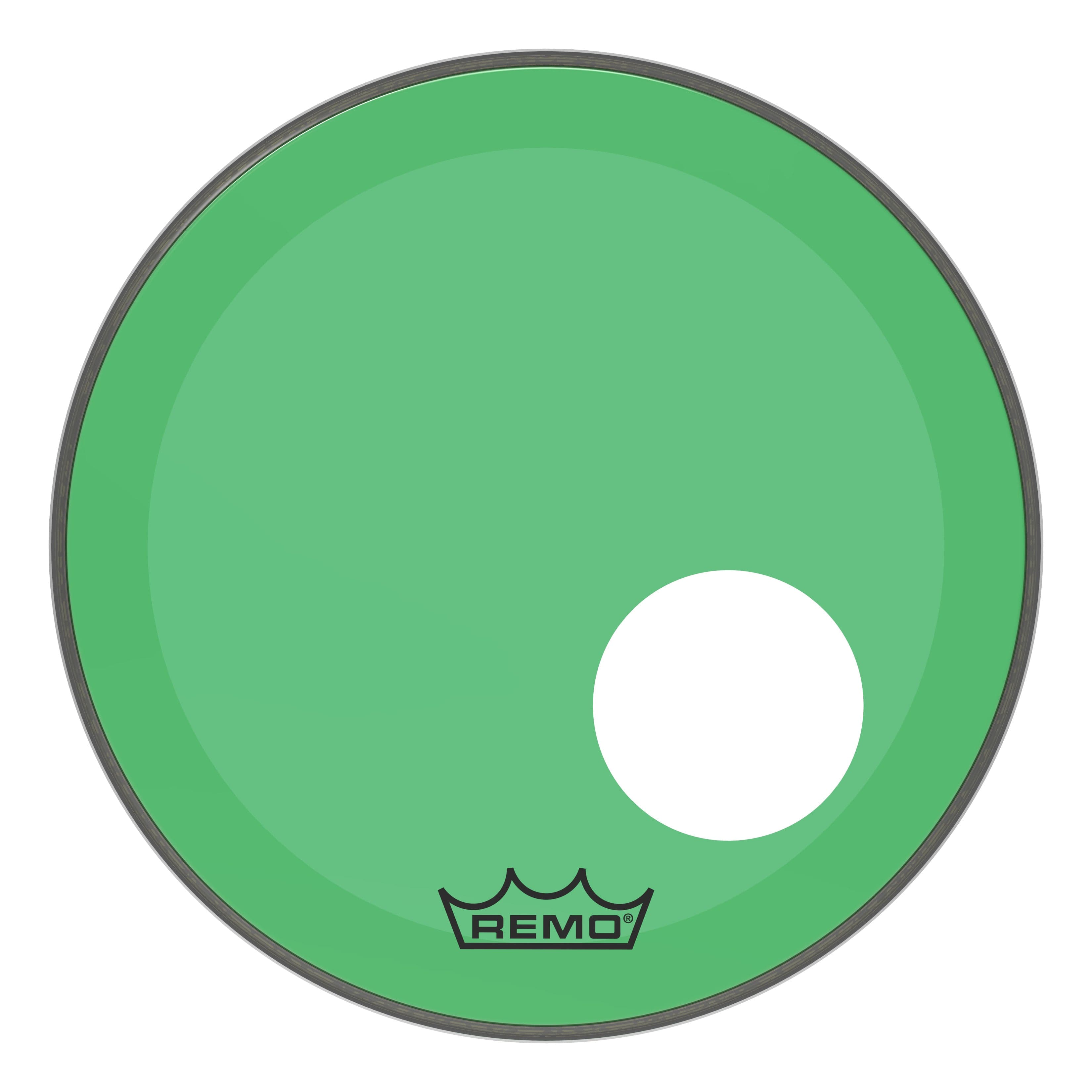 Remo Powerstroke P3 Colortone Green 18 Inch Bass Drum Head w/5" Offset Hole