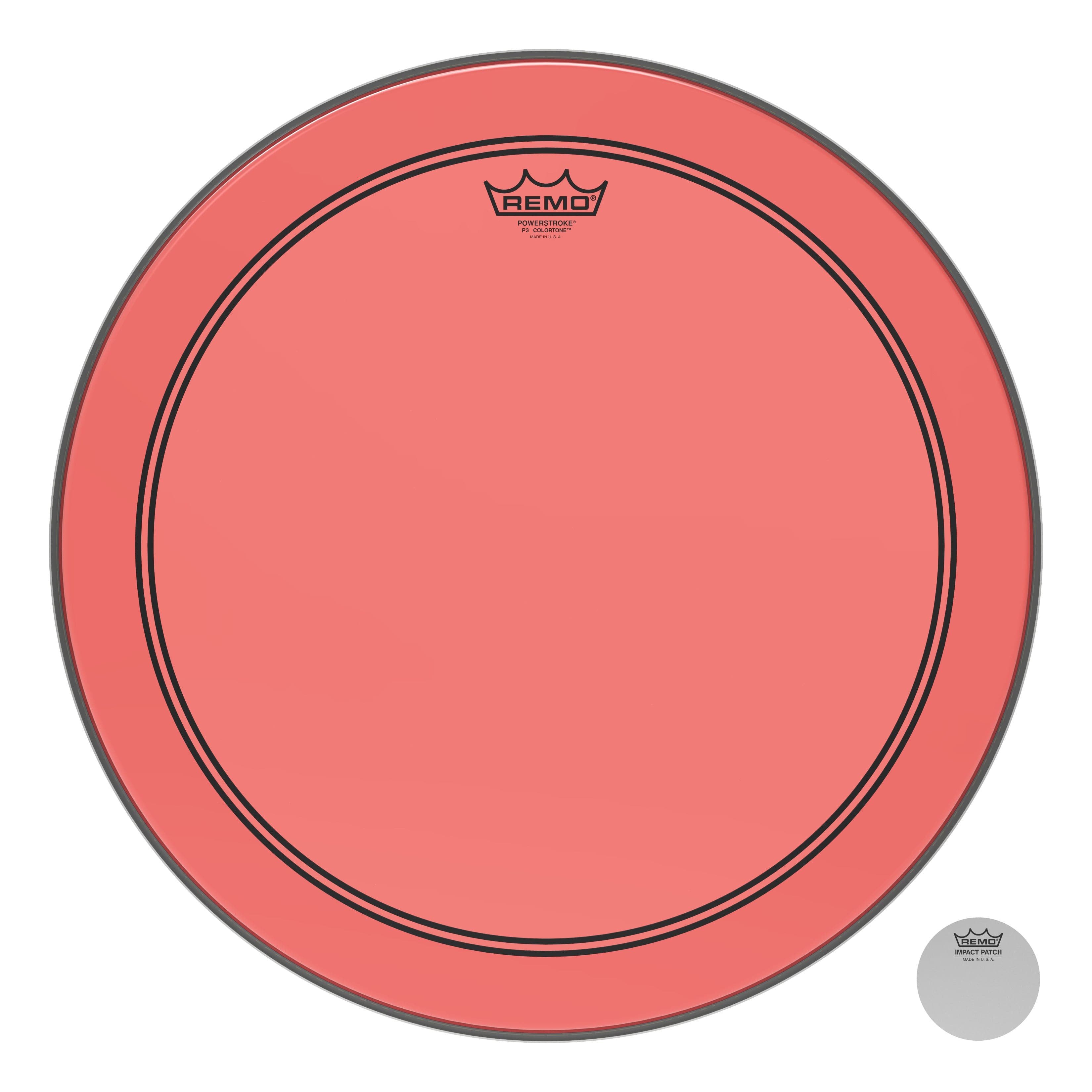 Remo Powerstroke P3 Colortone Red 18 Inch Bass Drum Head