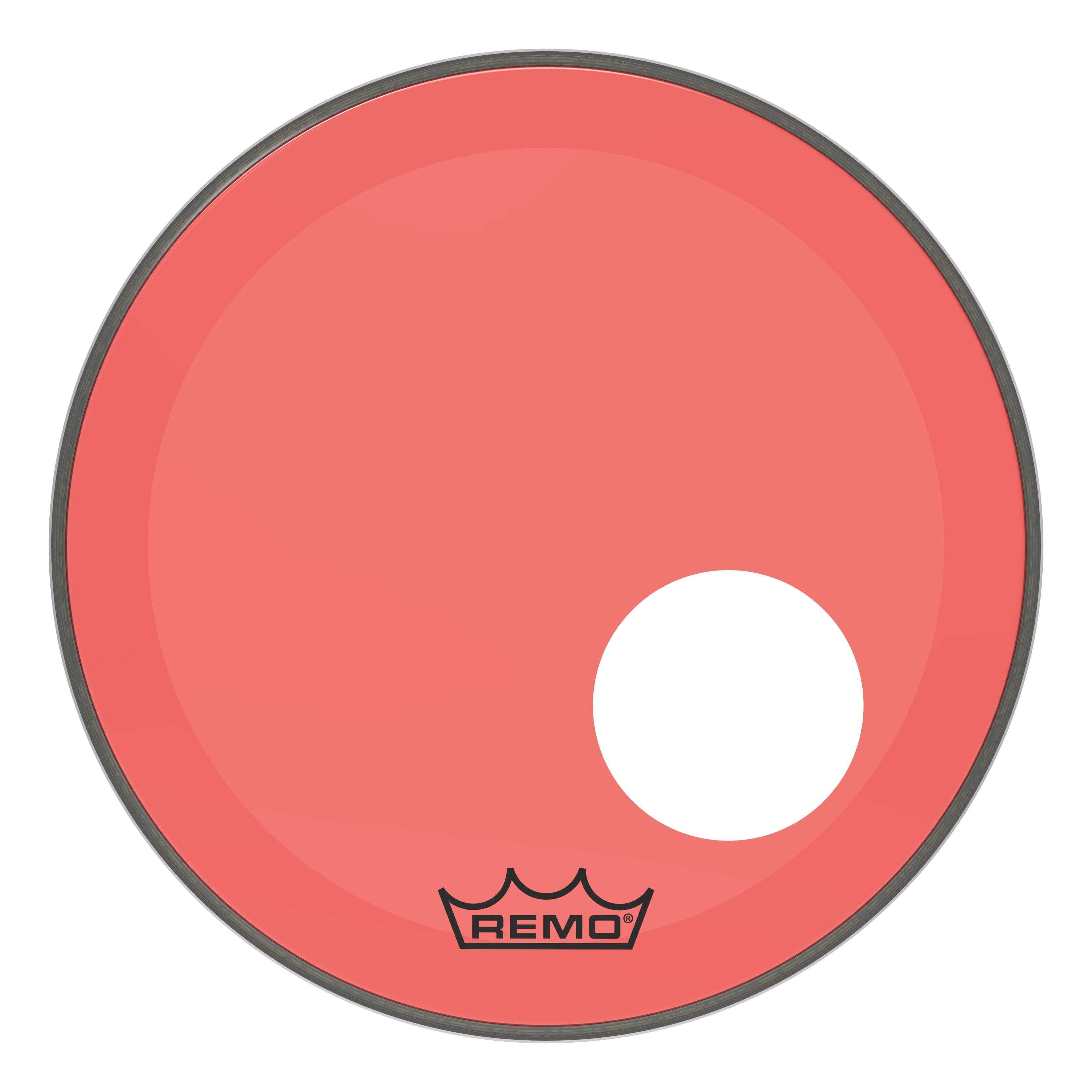 Remo Powerstroke P3 Colortone Red 18 Inch Bass Drum Head w/5" Offset Hole