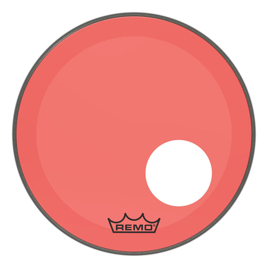 Remo Powerstroke P3 Colortone Red 18 Inch Bass Drum Head w/5" Offset Hole