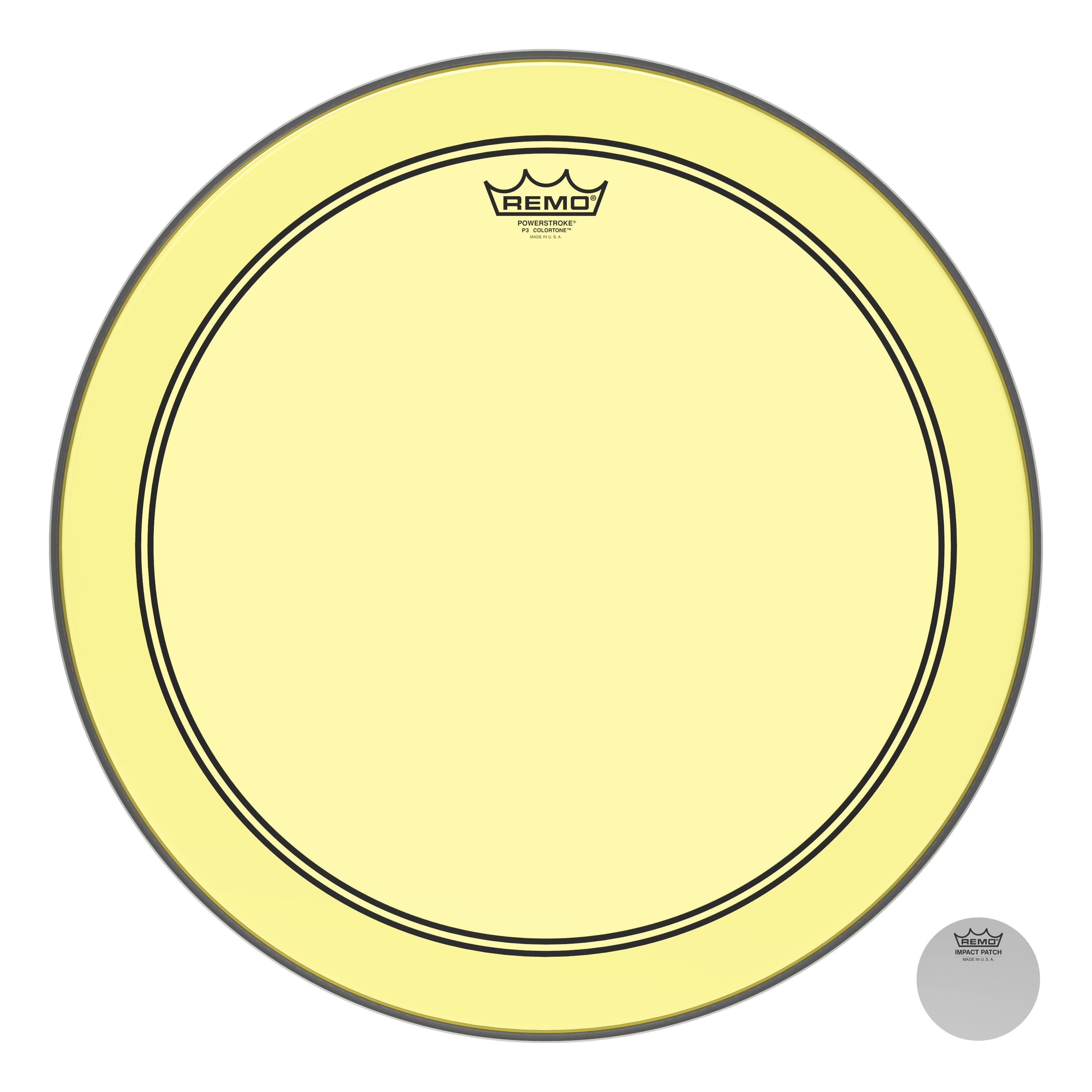 Remo Powerstroke P3 Colortone Yellow 18 Inch Bass Drum Head