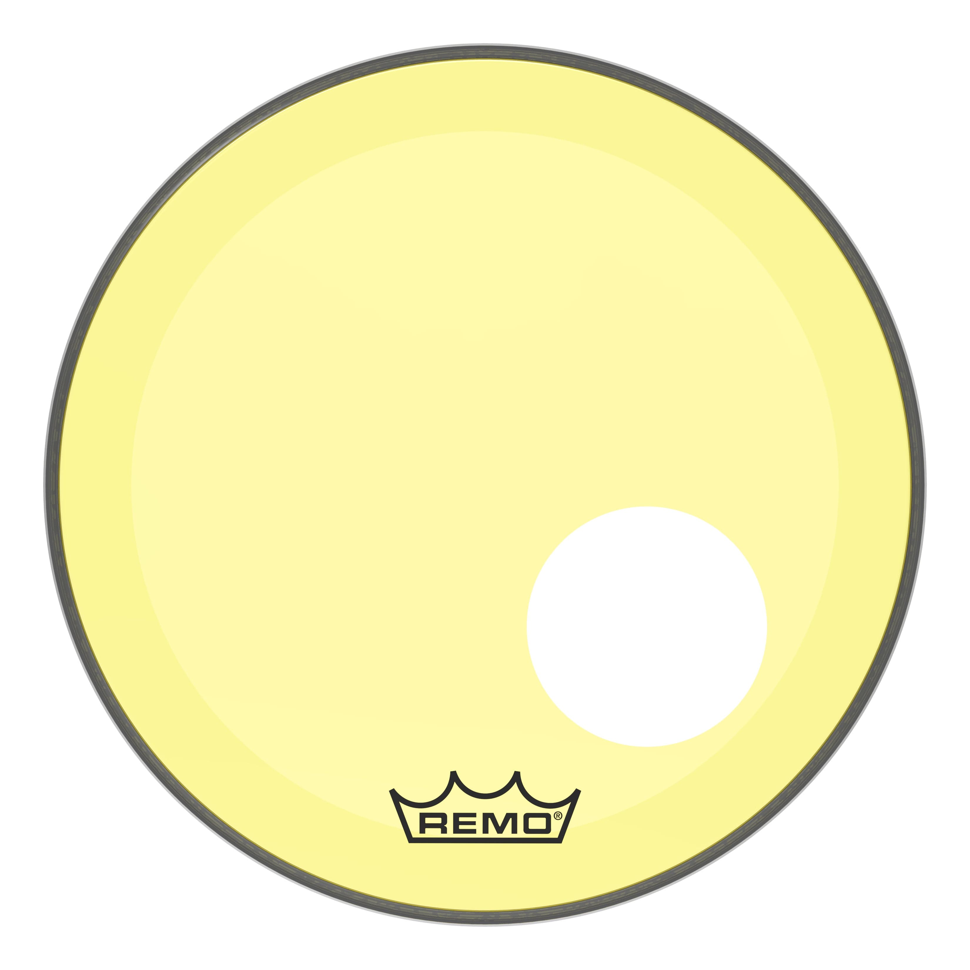 Remo Powerstroke P3 Colortone Yellow 18 Inch Bass Drum Head w/5" Offset Hole