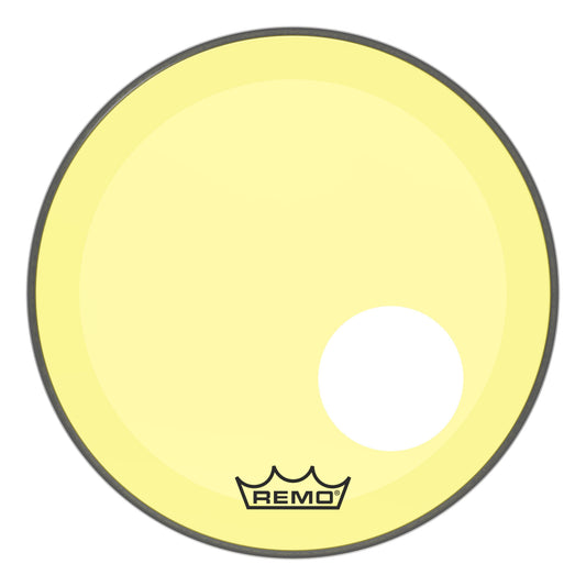 Remo Powerstroke P3 Colortone Yellow 18 Inch Bass Drum Head w/5" Offset Hole