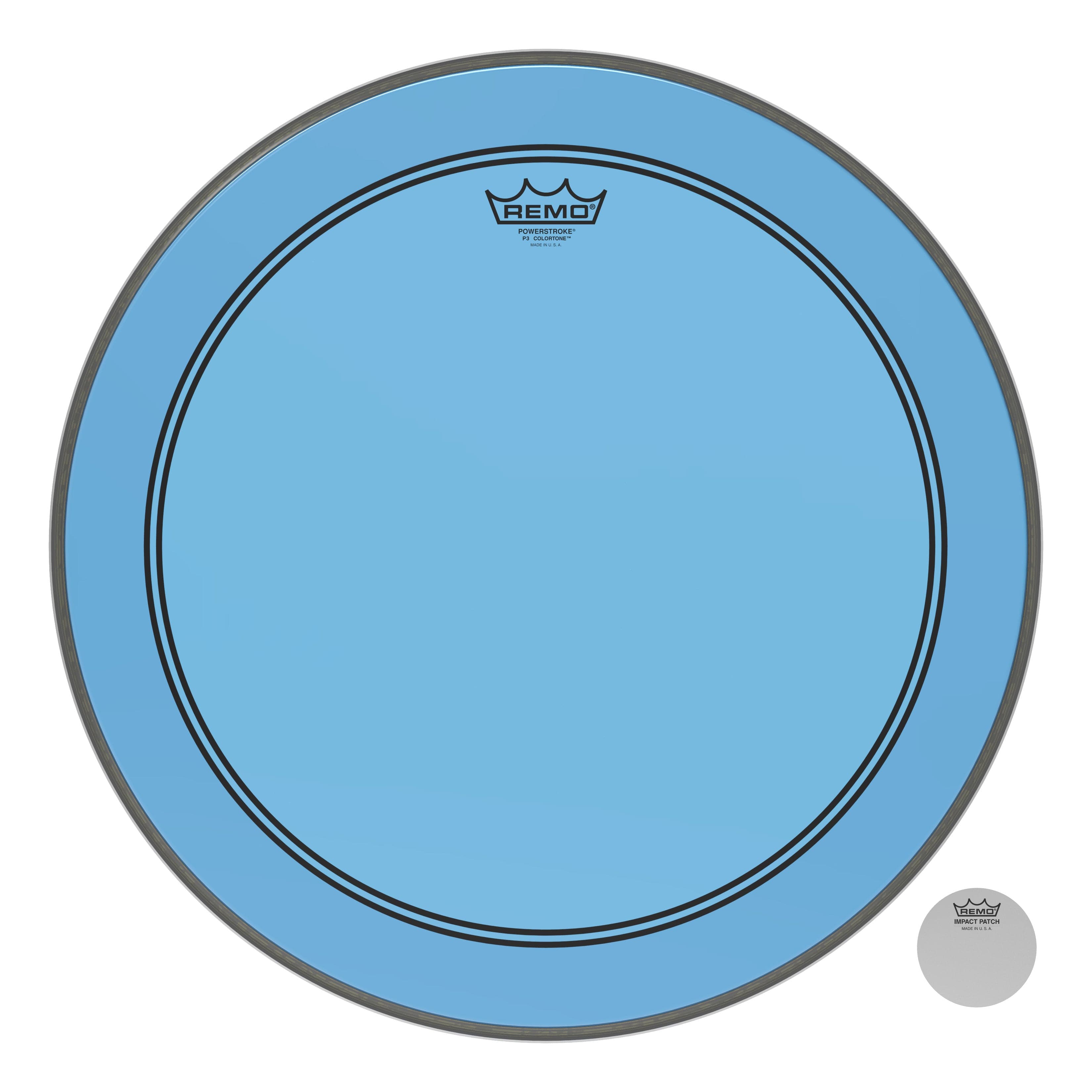 Remo Powerstroke P3 Colortone Blue 20 Inch Bass Drum Head
