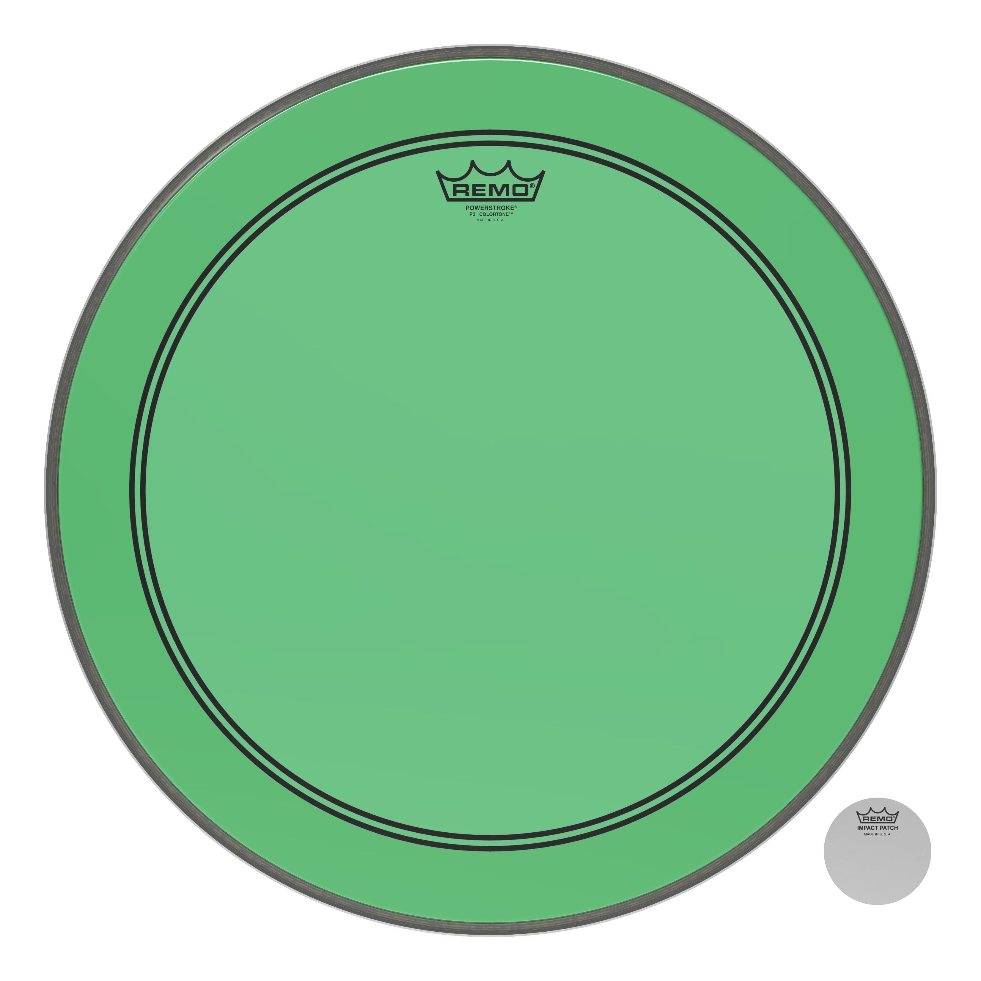 Remo Powerstroke P3 Colortone Green 20 Inch Bass Drum Head