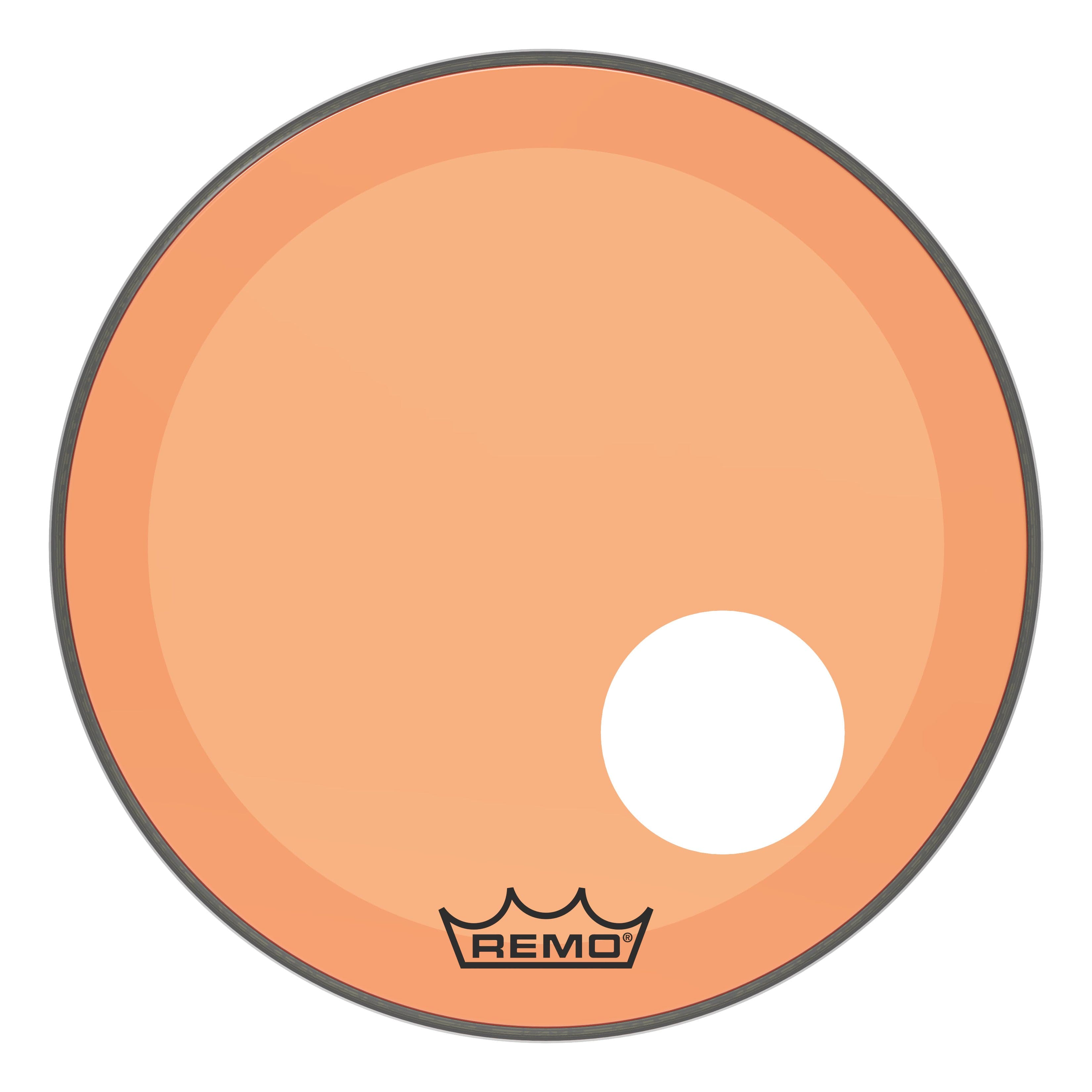 Remo Powerstroke P3 Colortone Orange 20 Inch Bass Drum Head w/5" Offset Hole