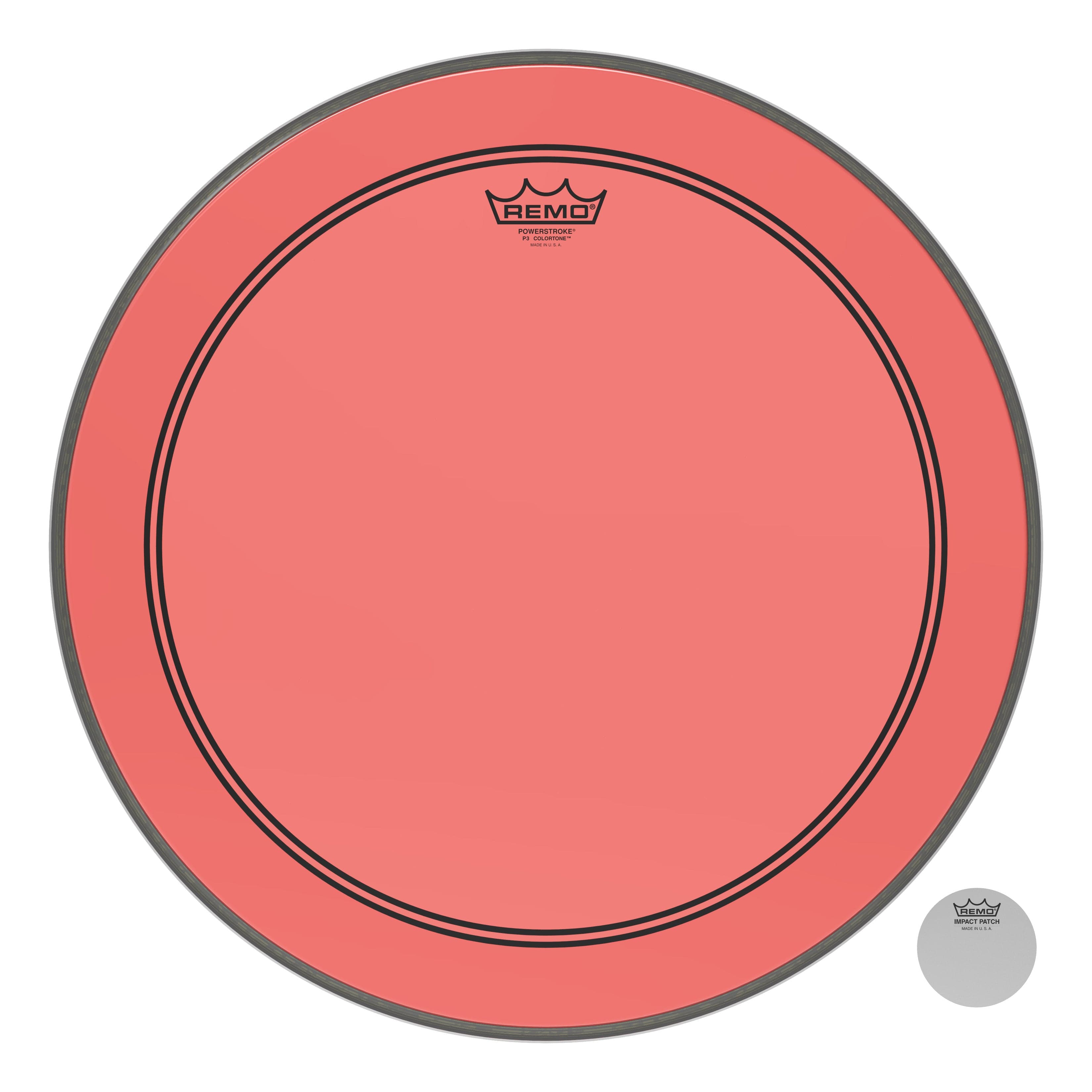 Remo Powerstroke P3 Colortone Red 20 Inch Bass Drum Head