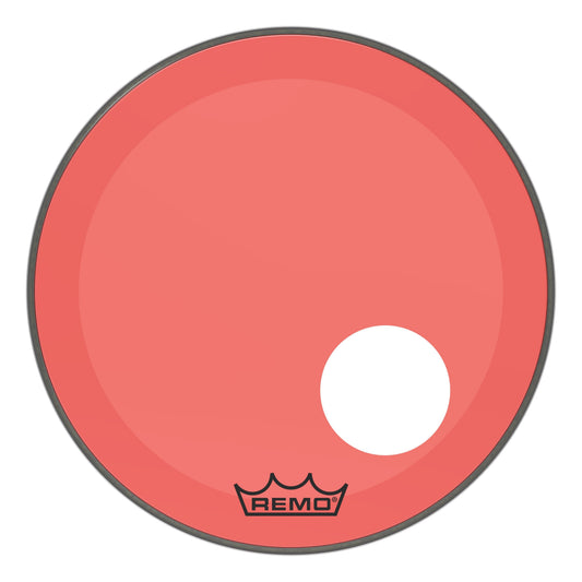 Remo Powerstroke P3 Colortone Red 20 Inch Bass Drum Head w/5" Offset Hole