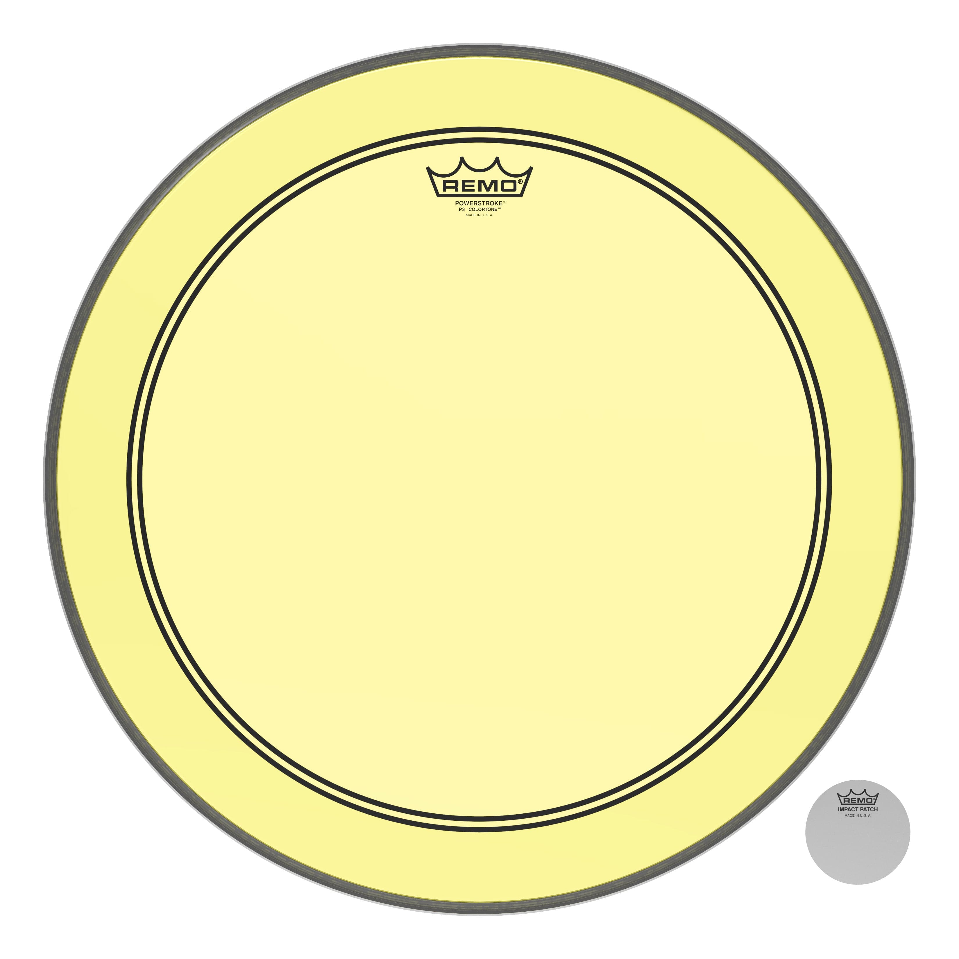 Remo Powerstroke P3 Colortone Yellow 20 Inch Bass Drum Head