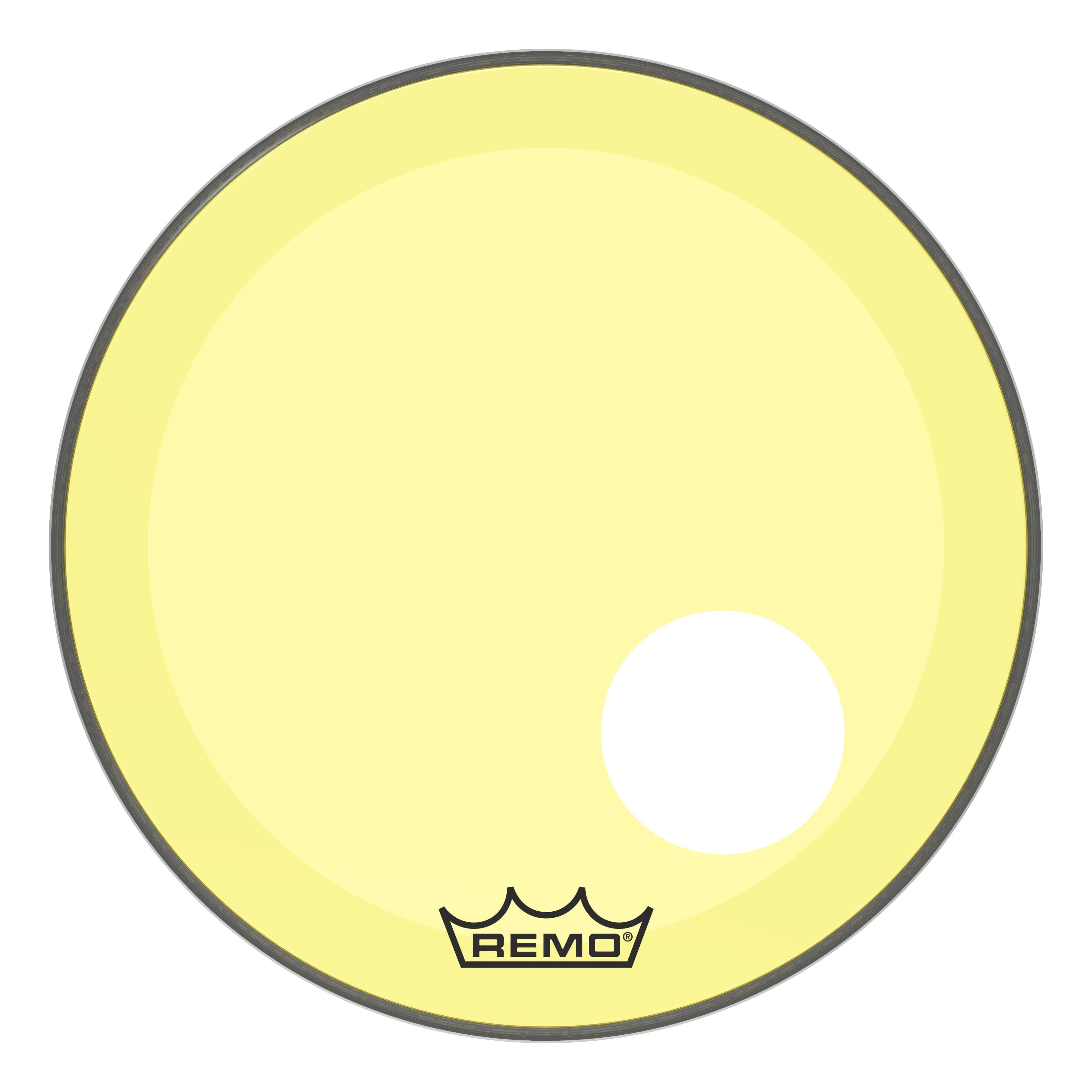 Remo Powerstroke P3 Colortone Yellow 20 Inch Bass Drum Head w/5" Offset Hole