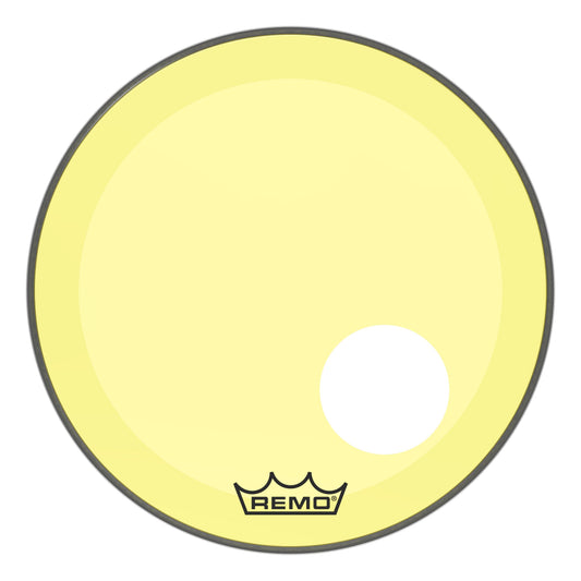 Remo Powerstroke P3 Colortone Yellow 20 Inch Bass Drum Head w/5" Offset Hole