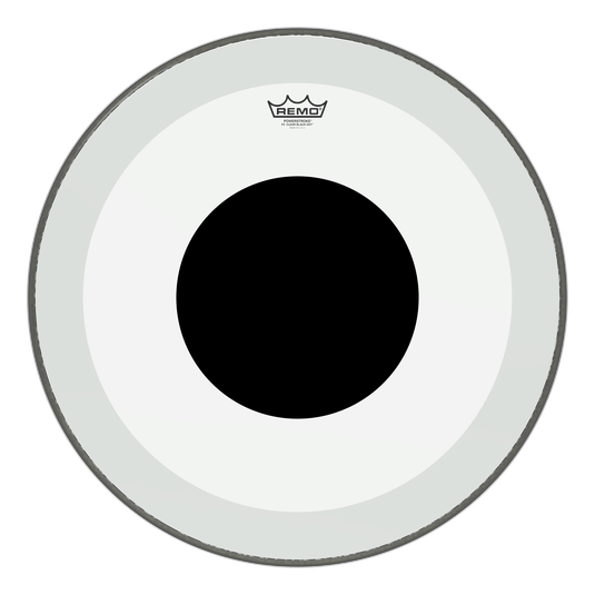 Remo Clear Powerstroke P3 22 Inch Bass Drum Head : Black Dot w/ No Stripe