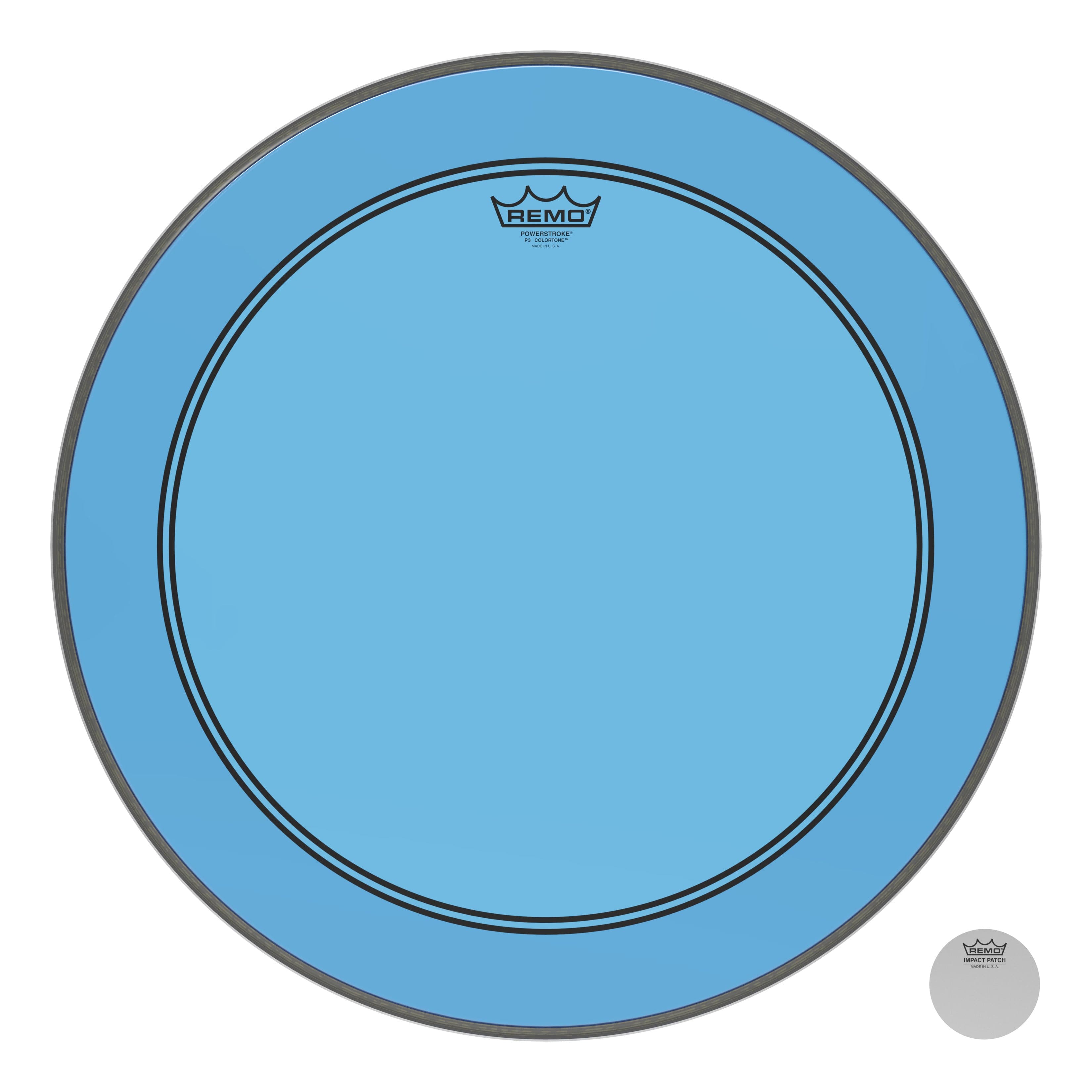 Remo Powerstroke P3 Colortone Blue 22 Inch Bass Drum Head