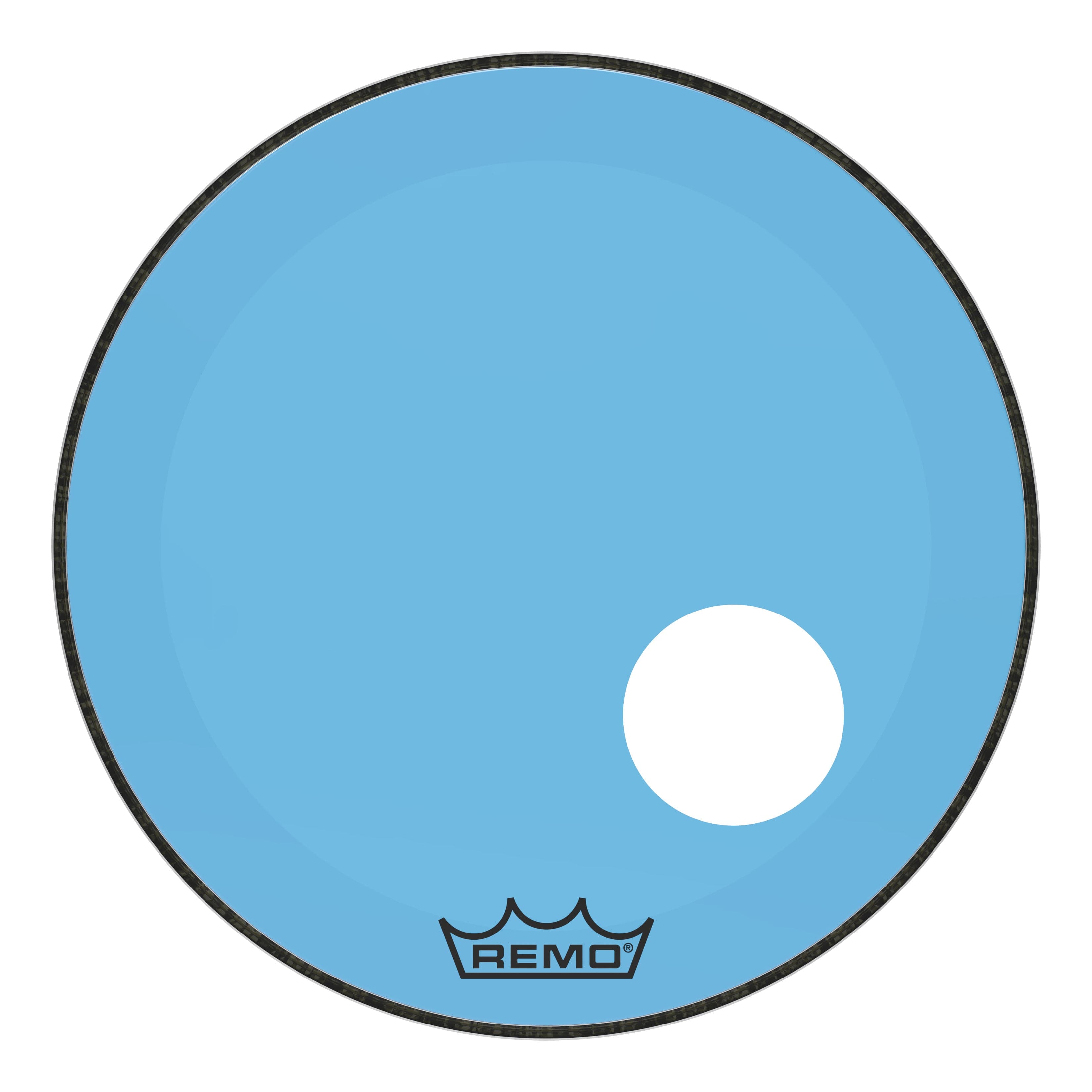 Remo Powerstroke P3 Colortone Blue 22 Inch Bass Drum Head w/5" Offset Hole