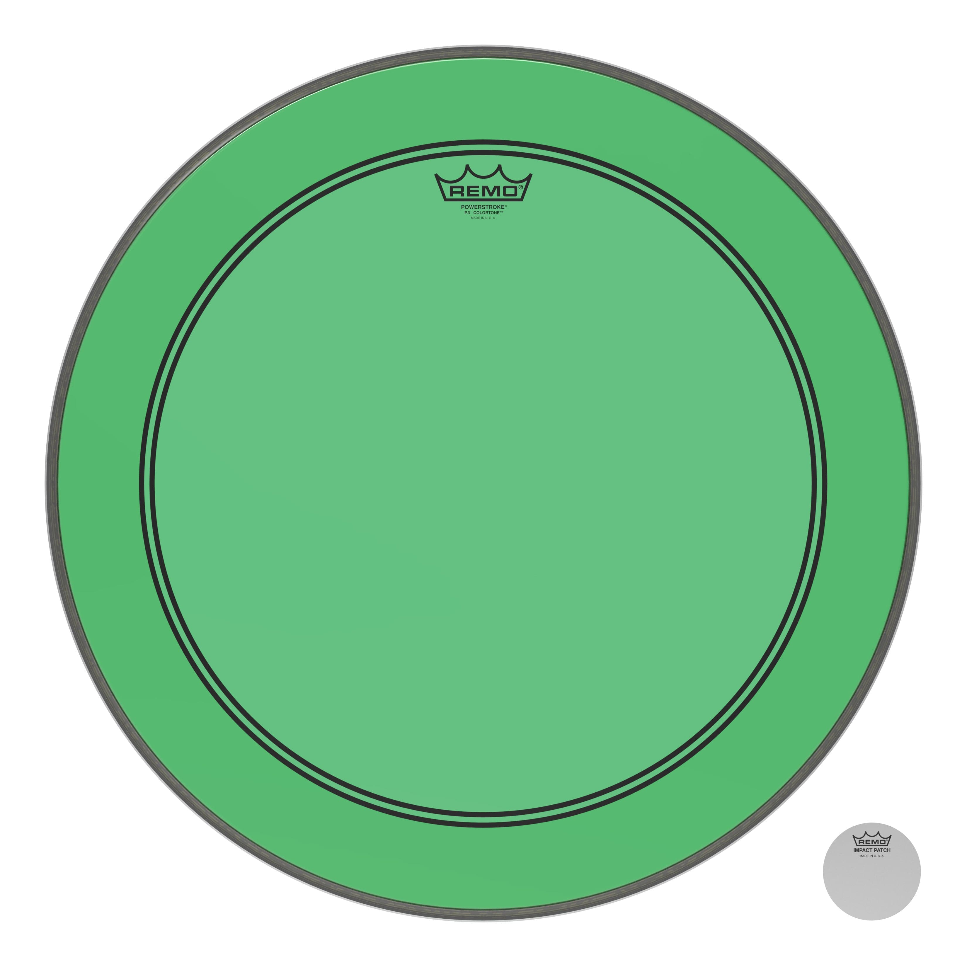 Remo Powerstroke P3 Colortone Green 22 Inch Bass Drum Head
