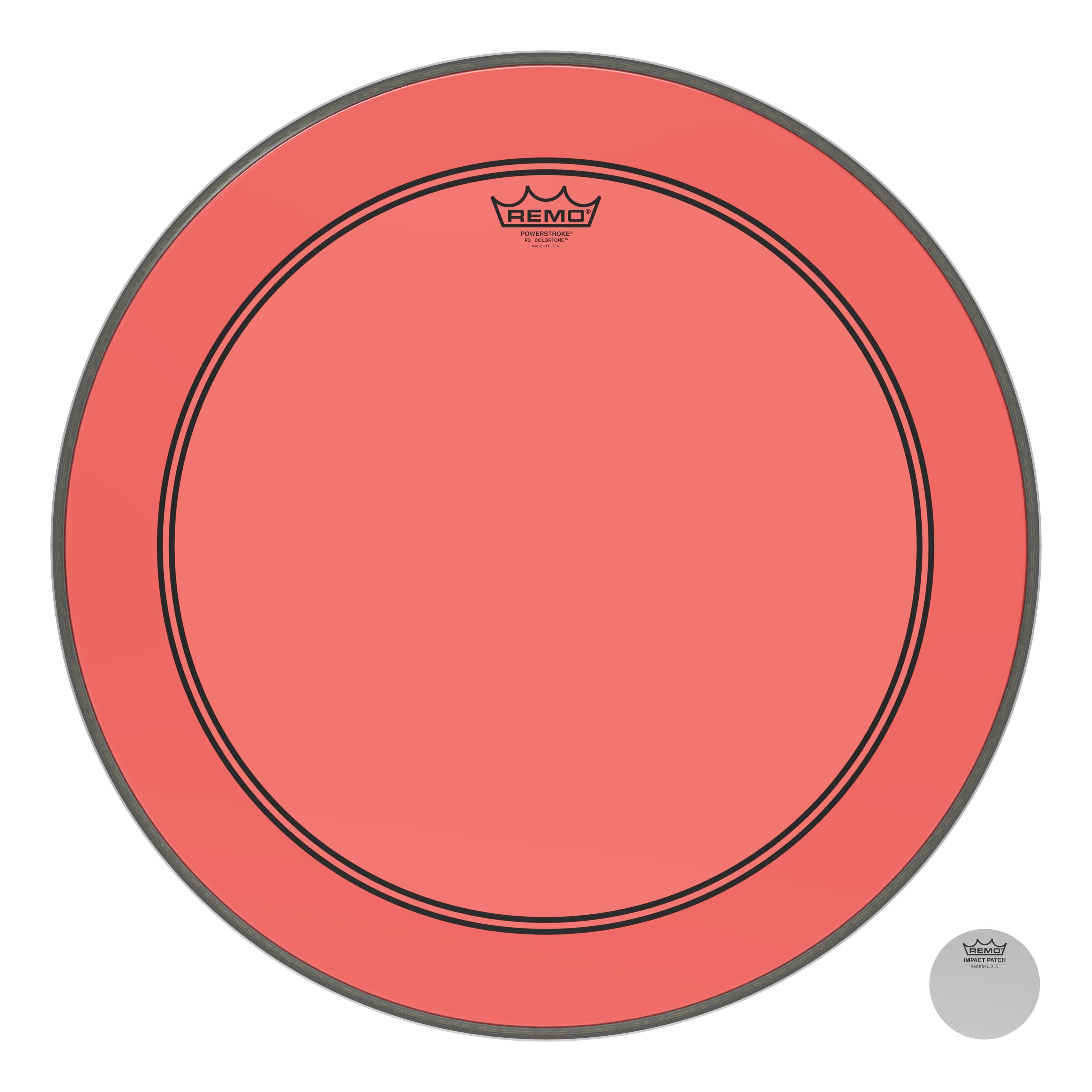 Remo Powerstroke P3 Colortone Red 22 Inch Bass Drum Head