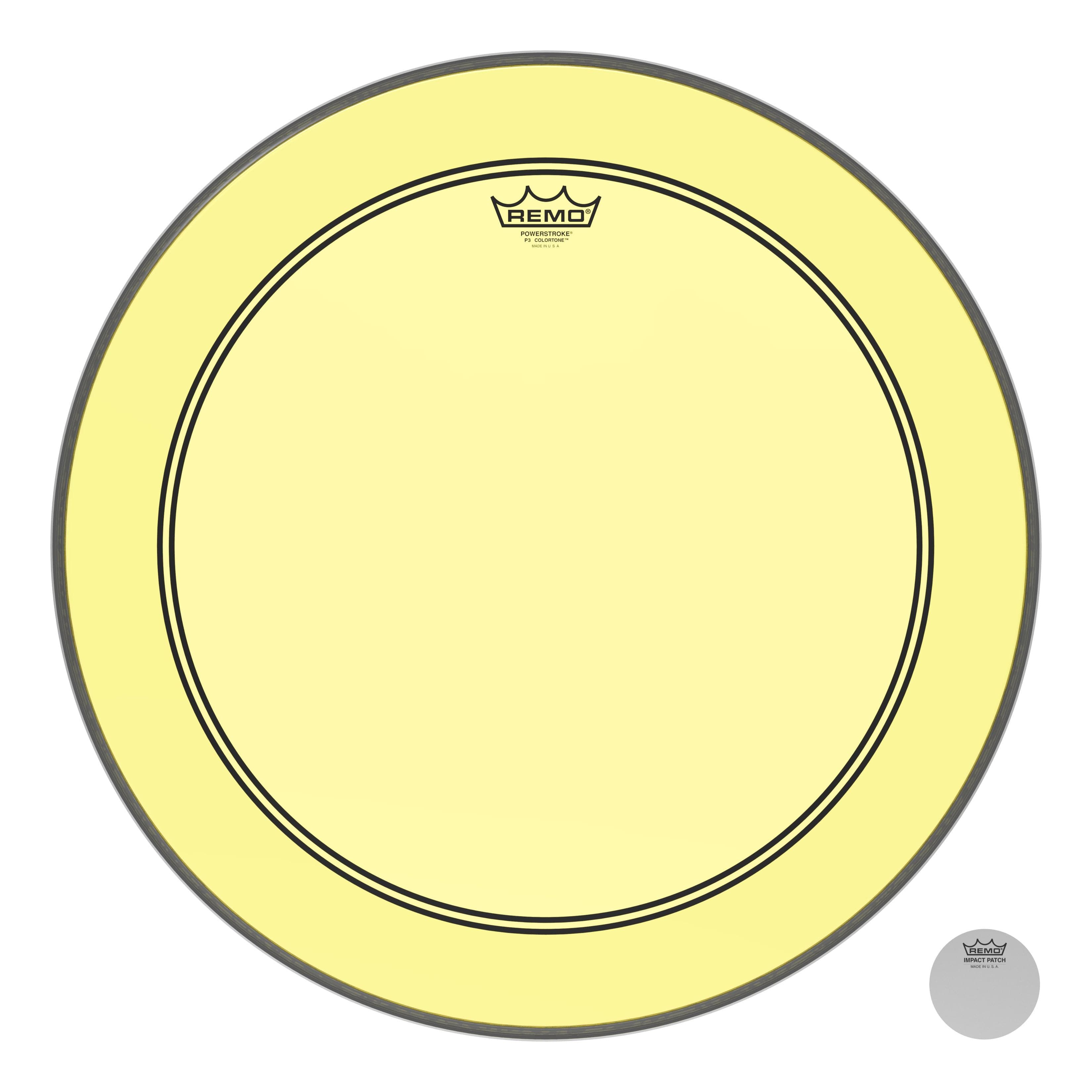 Remo Powerstroke P3 Colortone Yellow 22 Inch Bass Drum Head