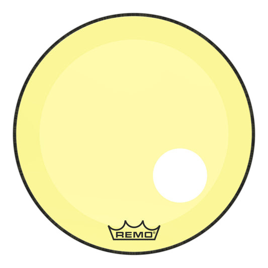 Remo Powerstroke P3 Colortone Yellow 22 Inch Bass Drum Head w/5" Offset Hole