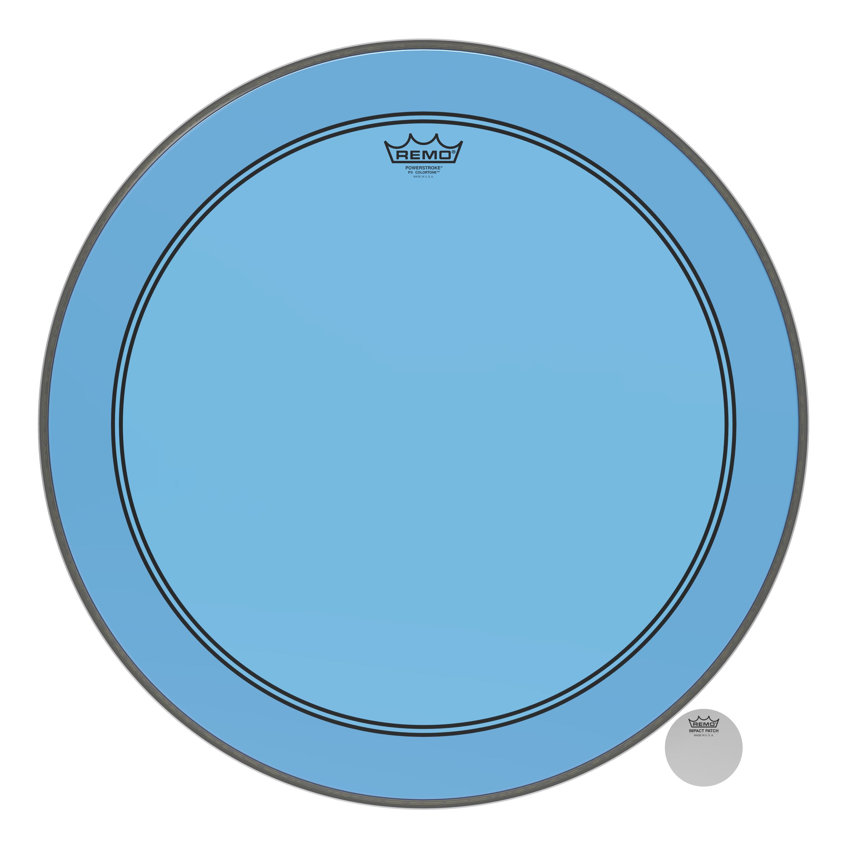 Remo Powerstroke P3 Colortone Blue 24 Inch Bass Drum Head