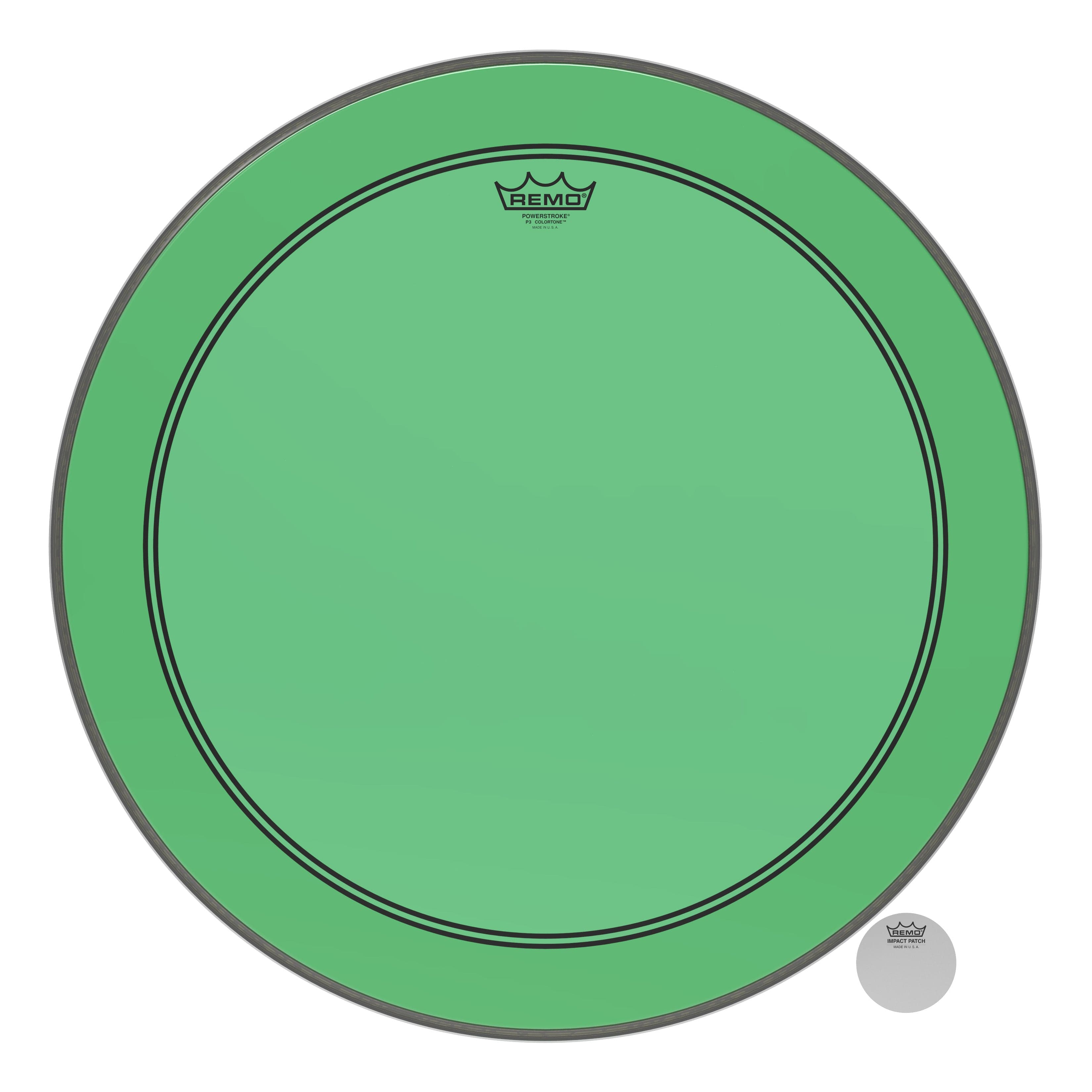 Remo Powerstroke P3 Colortone Green 24 Inch Bass Drum Head