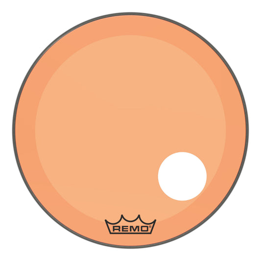 Remo Powerstroke P3 Colortone Orange 24 Inch Bass Drum Head w/5" Offset Hole