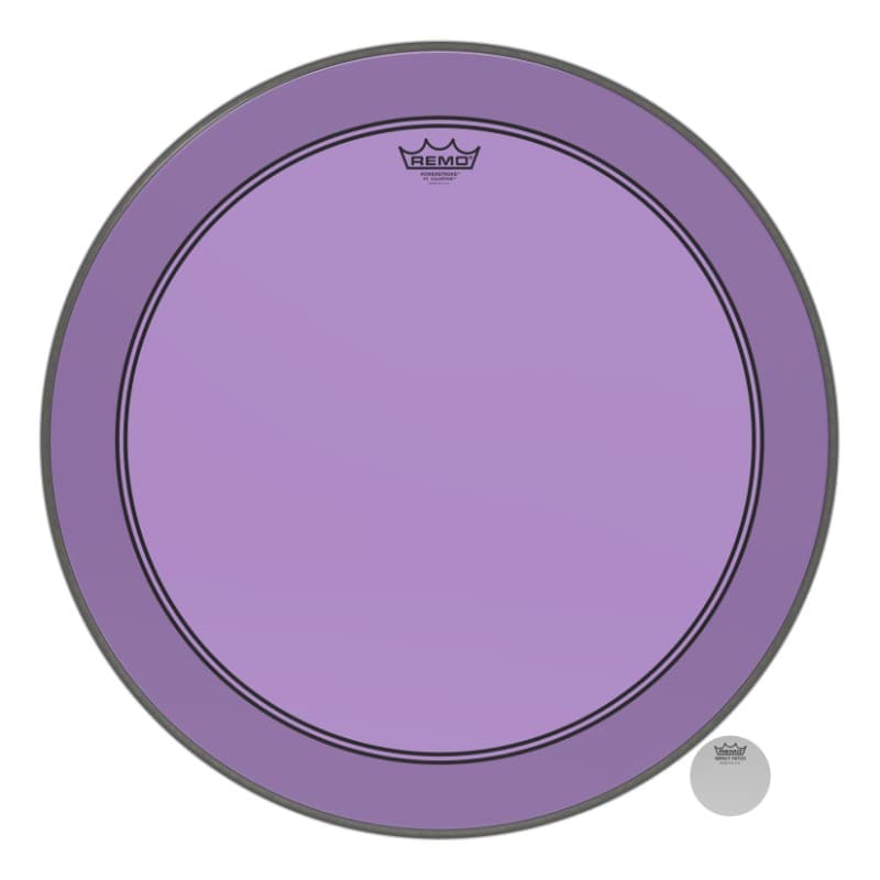 Remo Colortone Purple Powerstroke P3 Colortone 24 Inch Bass Drum Head w/5" Offset Hole